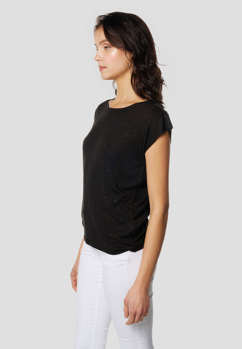 Camiseta Mujer Manga Corta Brillos con Logo – Koroshi 2612TP11
