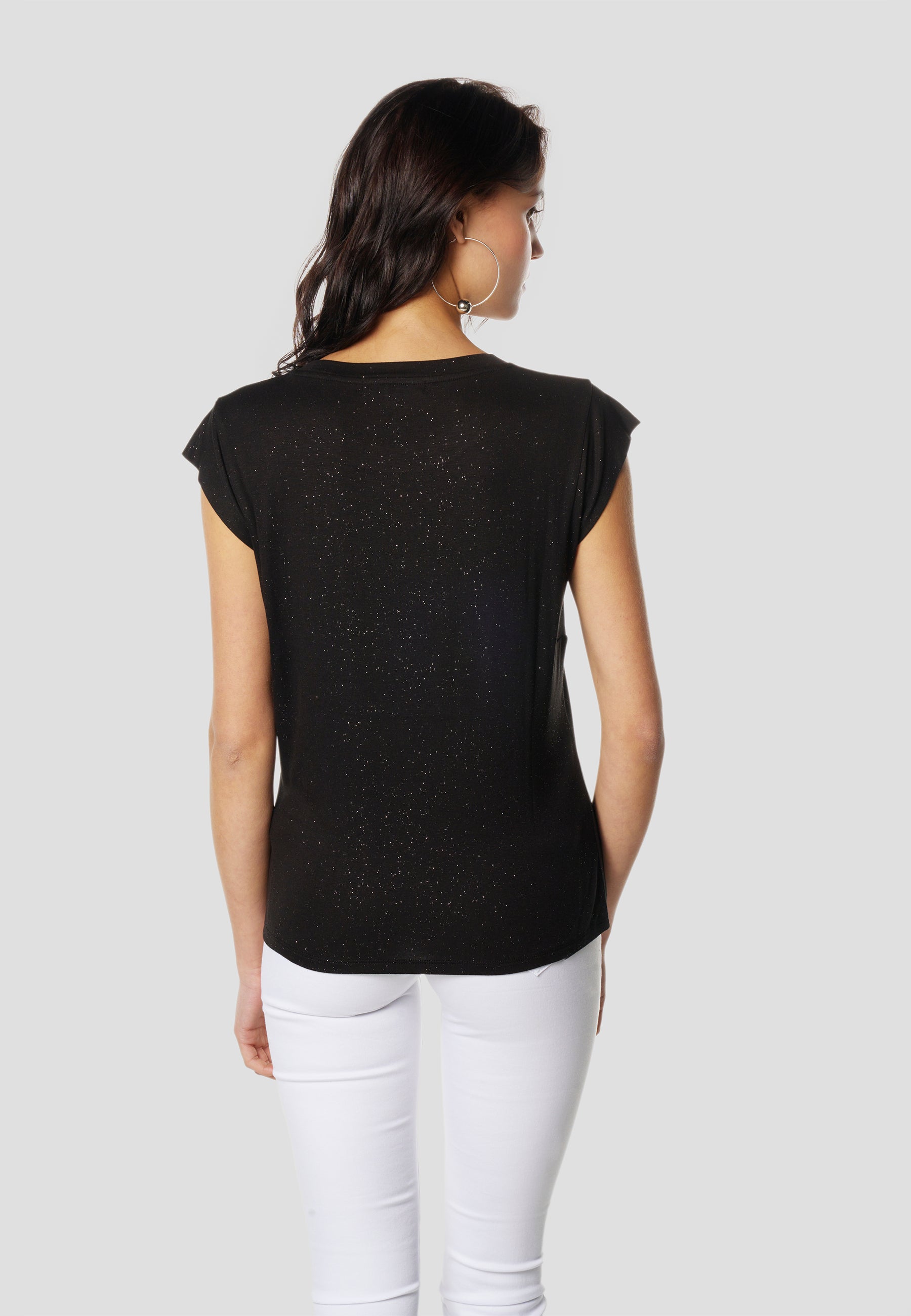 Camiseta Mujer Manga Corta Brillos con Logo – Koroshi 2612TP11