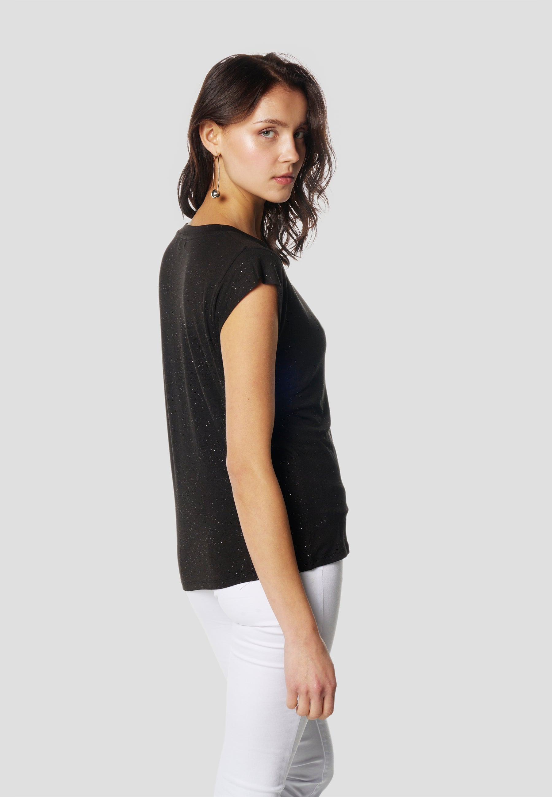 Camiseta Mujer Manga Corta Brillos con Logo – Koroshi 2612TP11