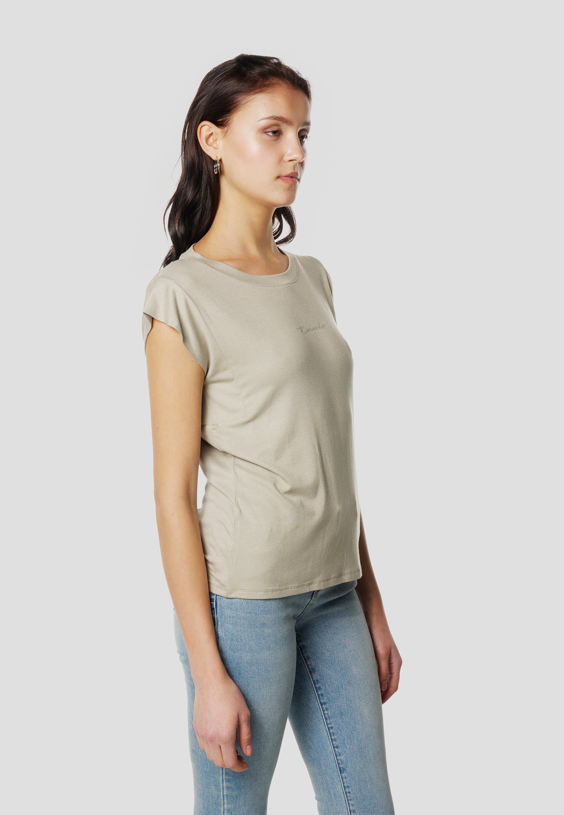 Camiseta Mujer Manga Corta Brillos con Logo – Koroshi 2612TP11