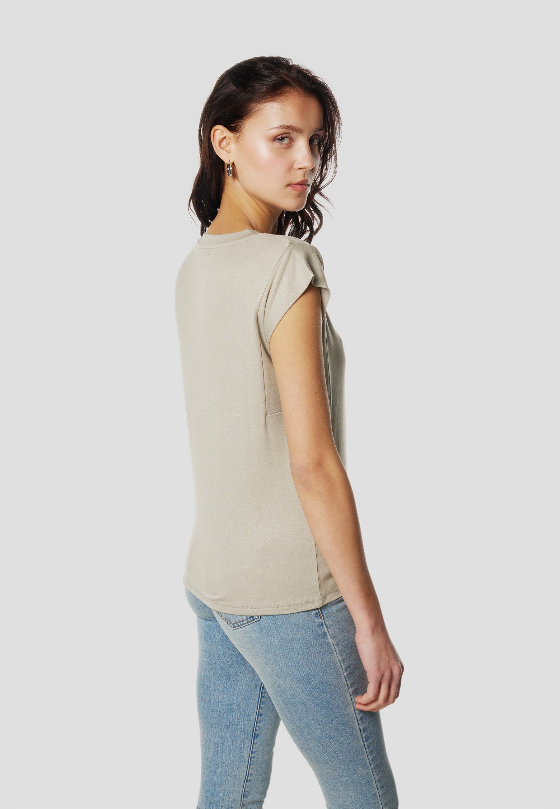 Camiseta Mujer Manga Corta Brillos con Logo – Koroshi 2612TP11