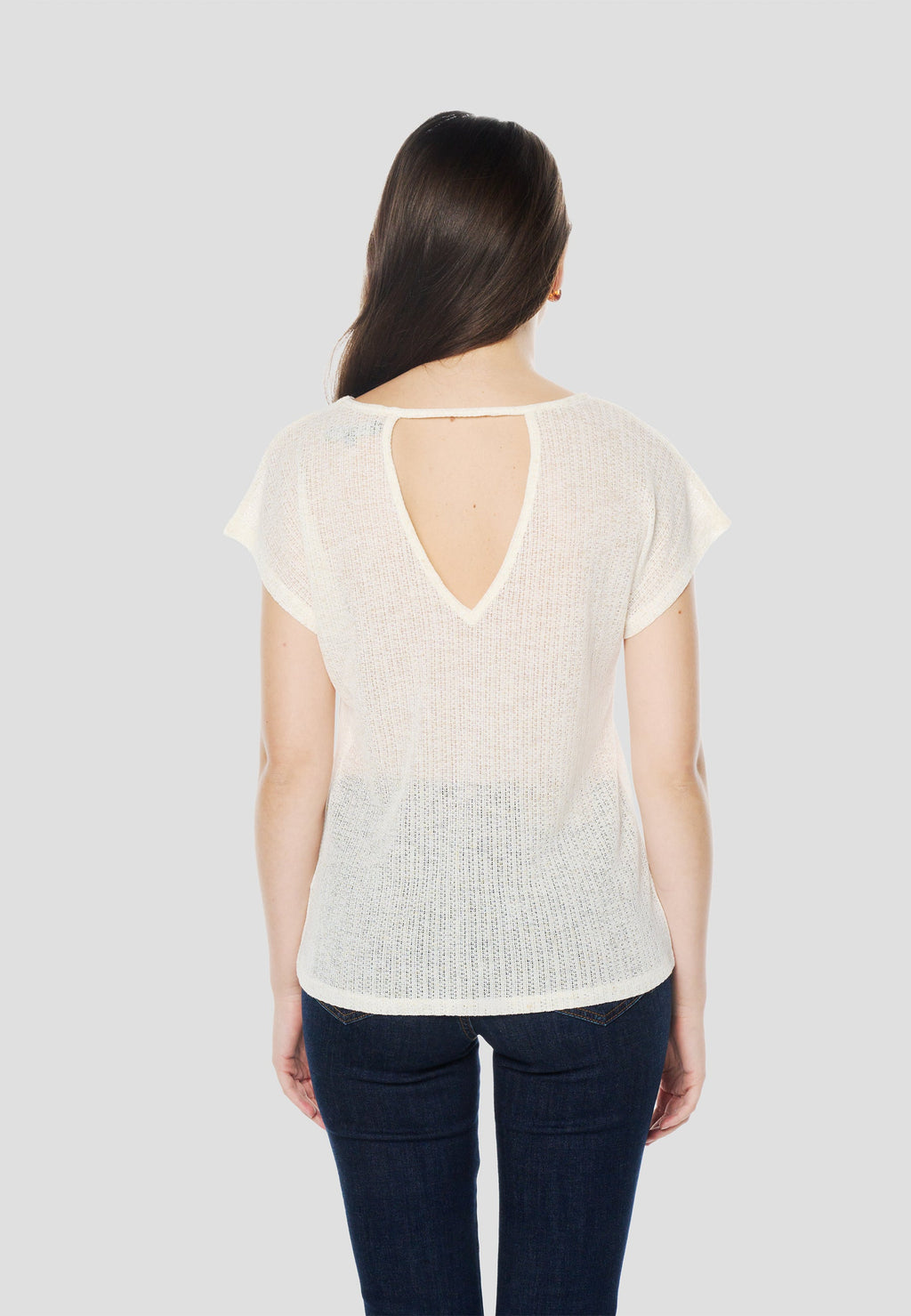 Camiseta Mujer Manga Corta Bordado Floral con Pedrería – Koroshi Cruda