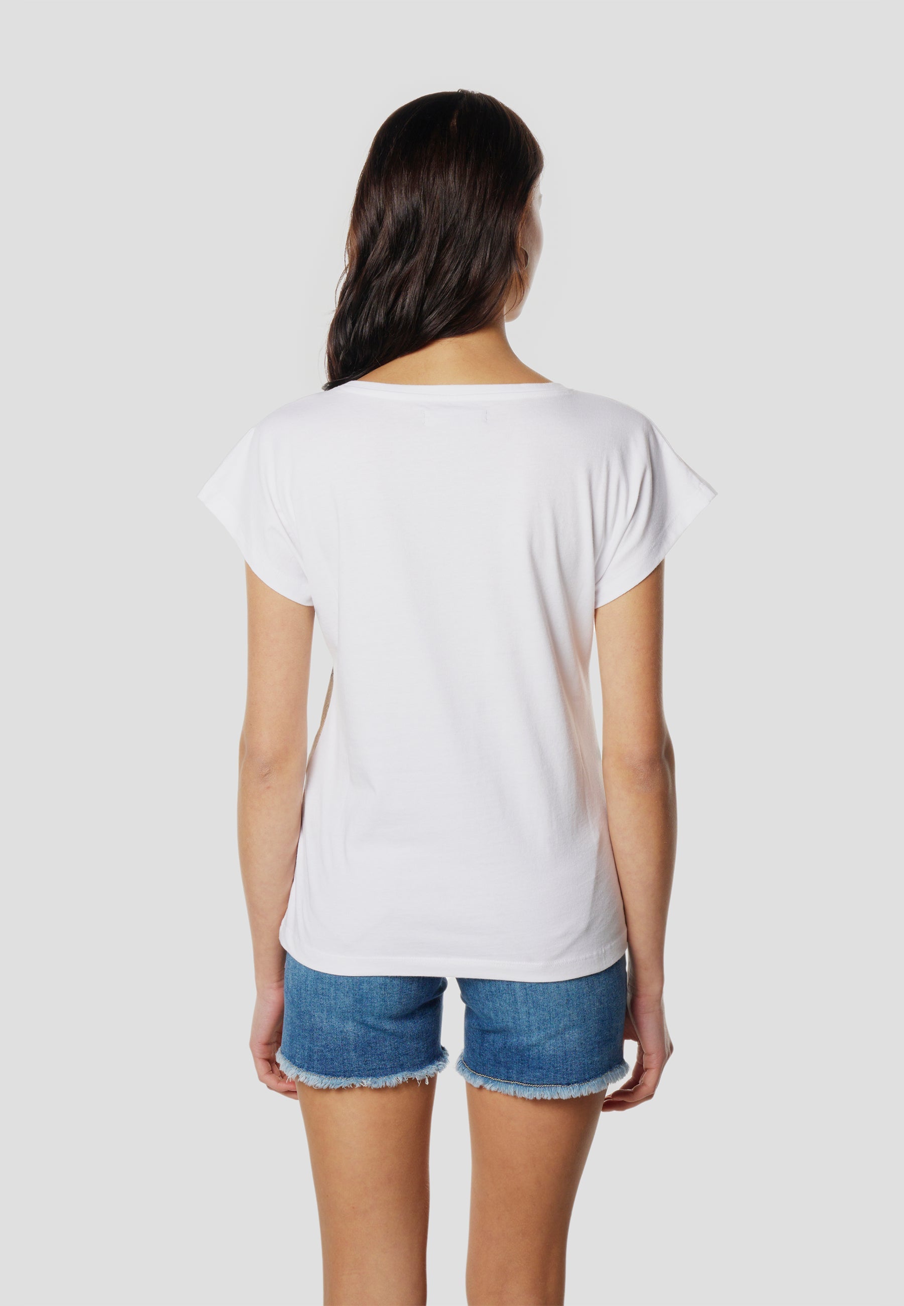 Camiseta Mujer Manga Corta Estampado Artístico – Koroshi Blanca