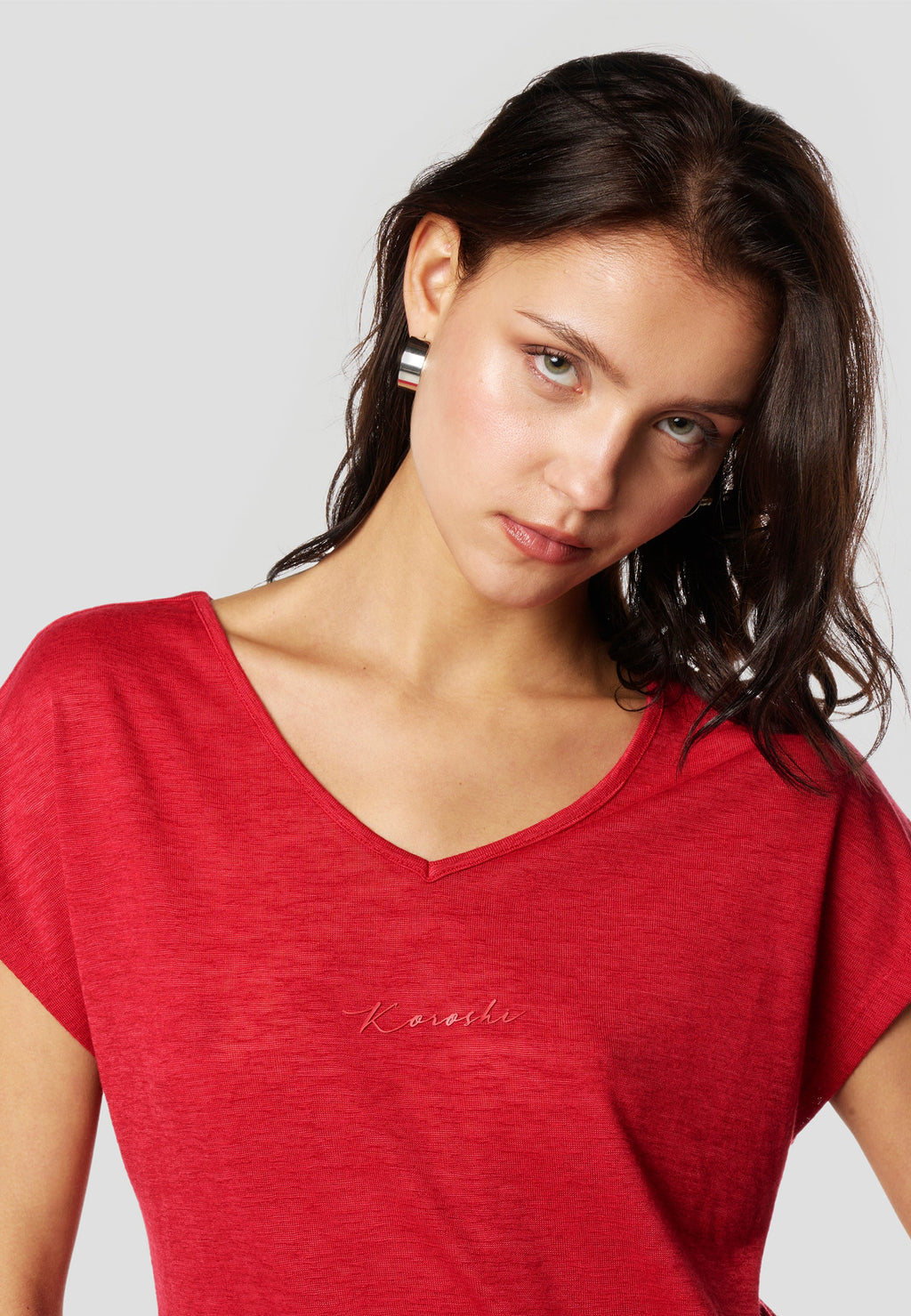 Camiseta Mujer Manga Corta Brillos con Logo – Koroshi 2612TP29
