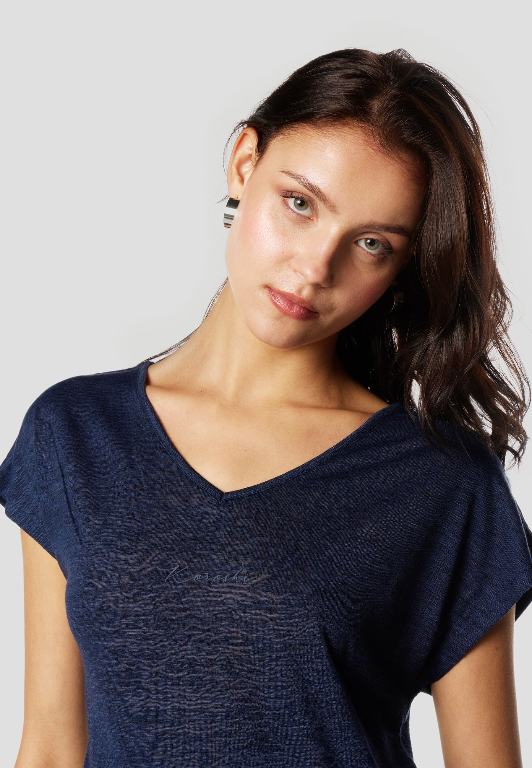 Camiseta Mujer Manga Corta Brillos con Logo – Koroshi 2612TP29