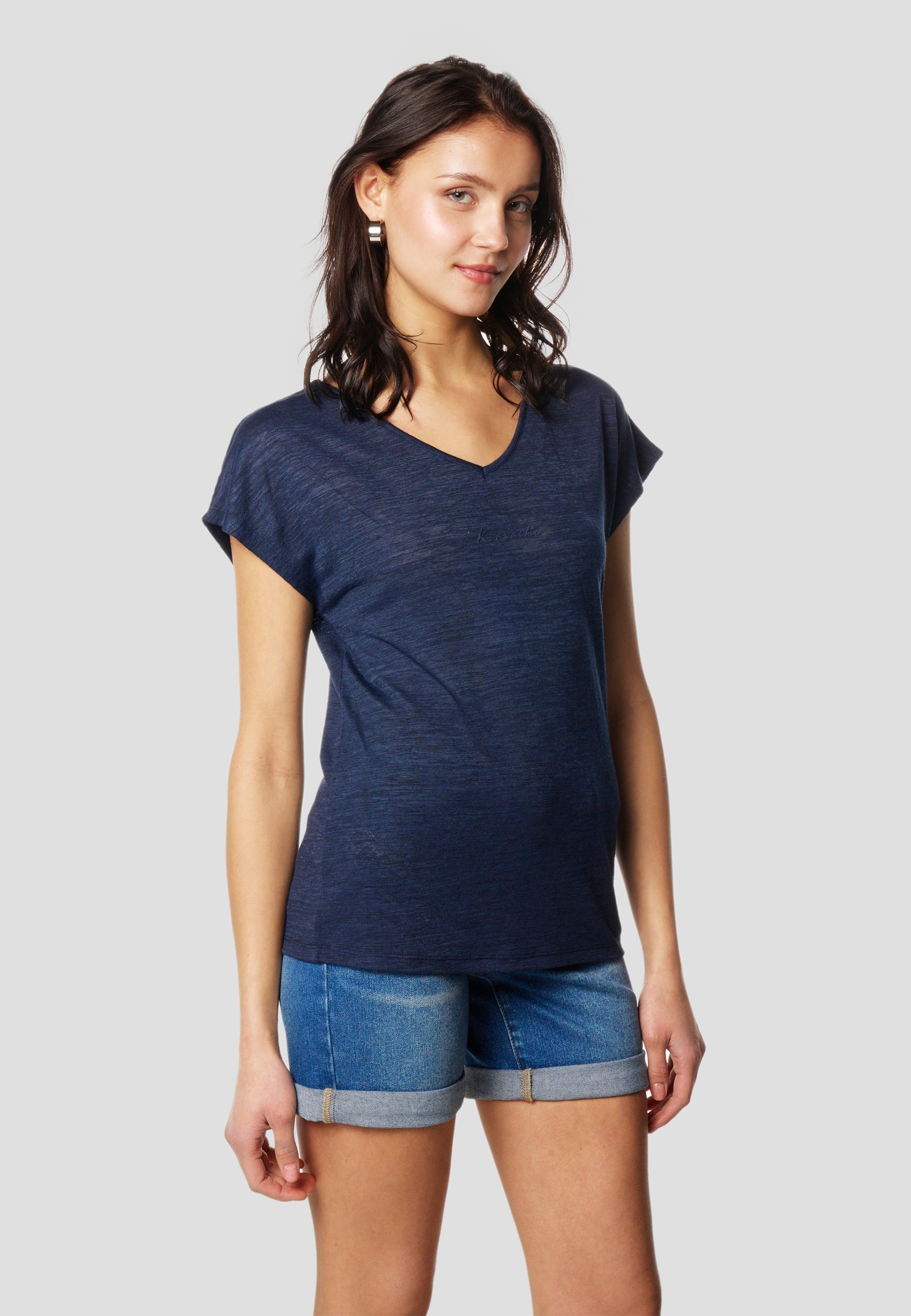 Camiseta Mujer Manga Corta Brillos con Logo – Koroshi 2612TP29