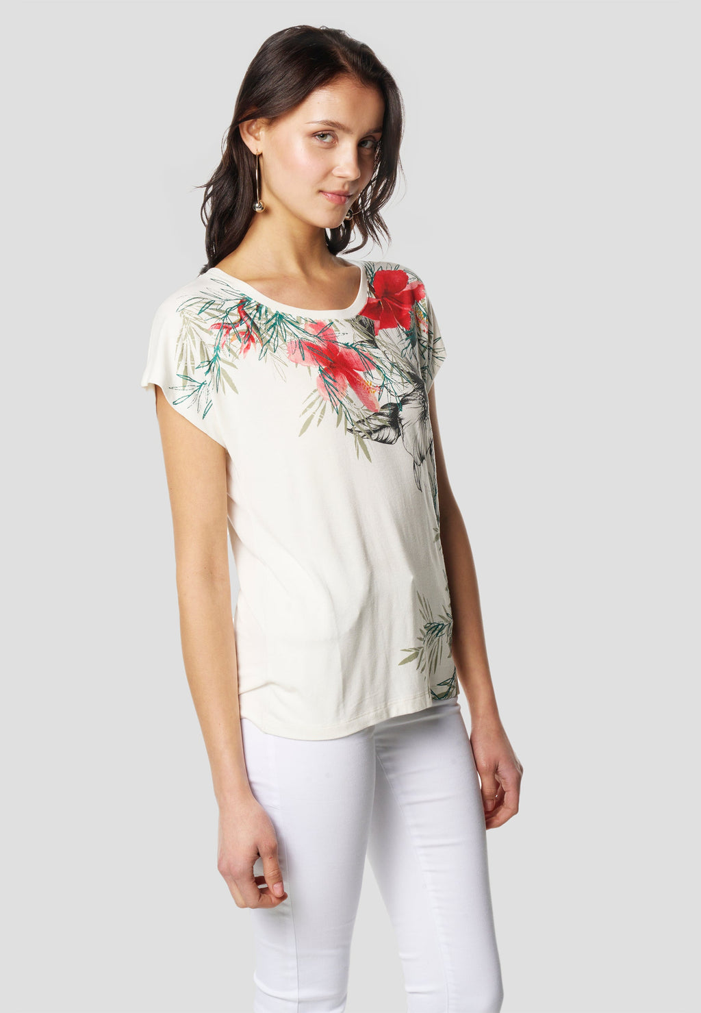 Camiseta Mujer Manga Corta Estampada – Koroshi Cruda