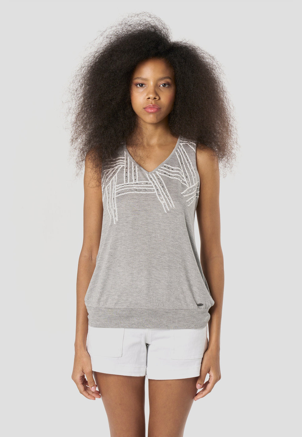 Camiseta Mujer Tirantes Estampada – Koroshi Gris