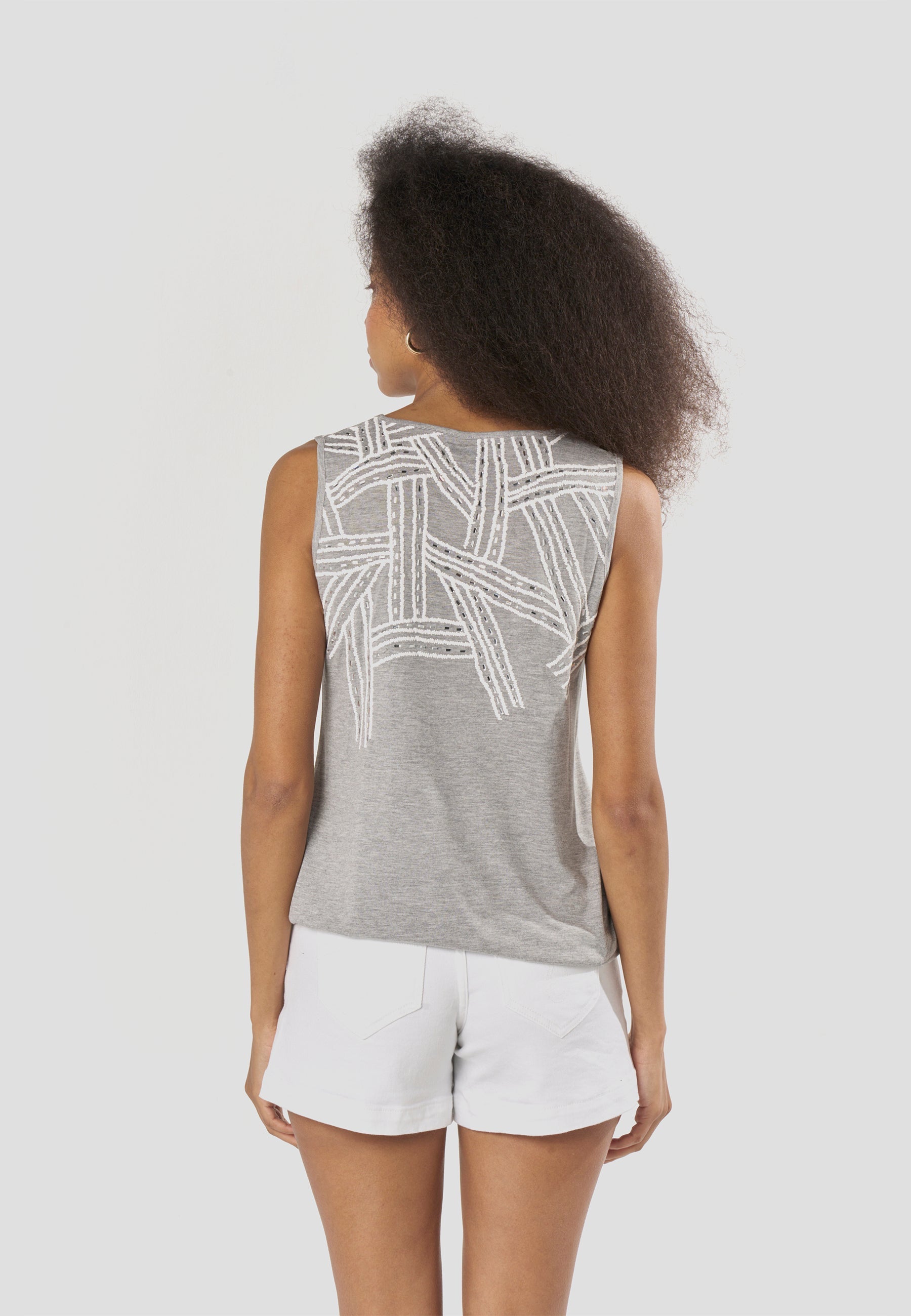 Camiseta Mujer Tirantes Estampada – Koroshi Gris