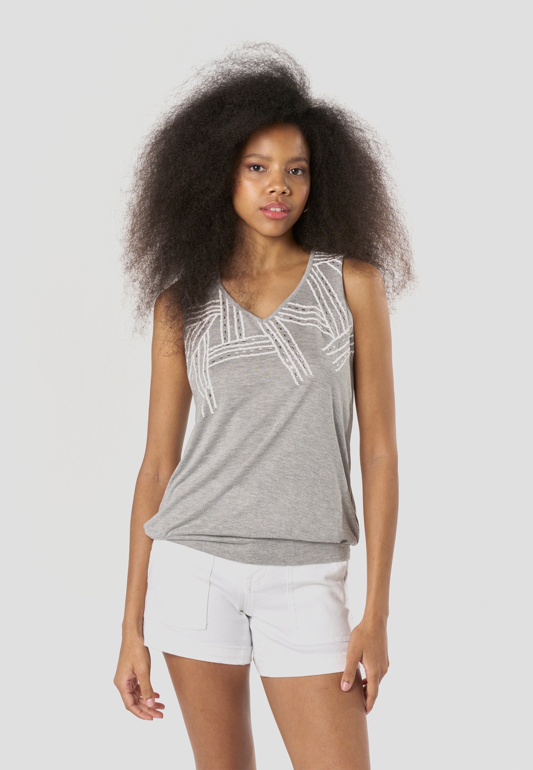Camiseta Mujer Tirantes Estampada – Koroshi Gris