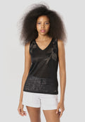 Camiseta Mujer Tirantes Brillos – Koroshi Negra