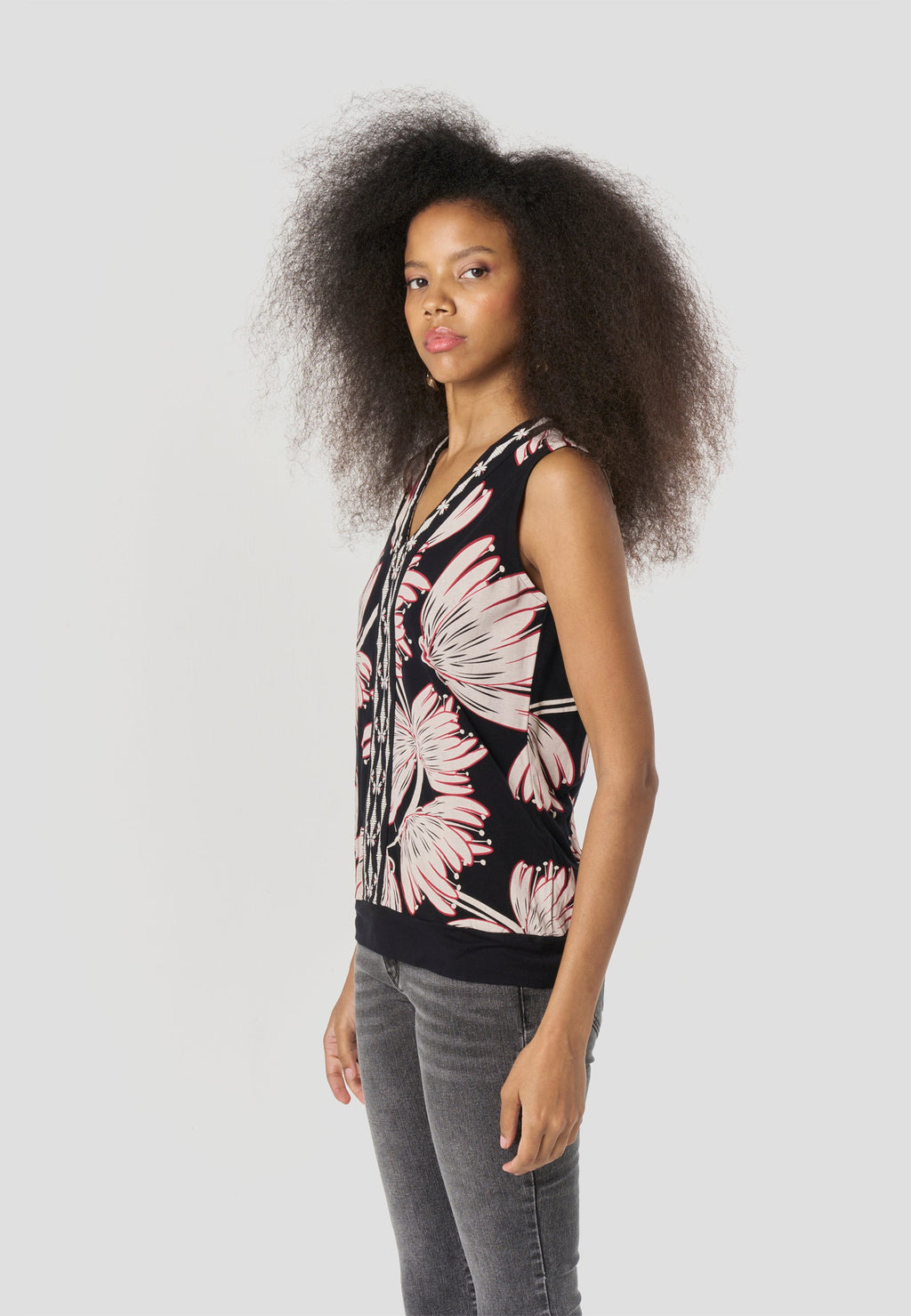 Camiseta Mujer Tirantes Estampada – Koroshi Negra