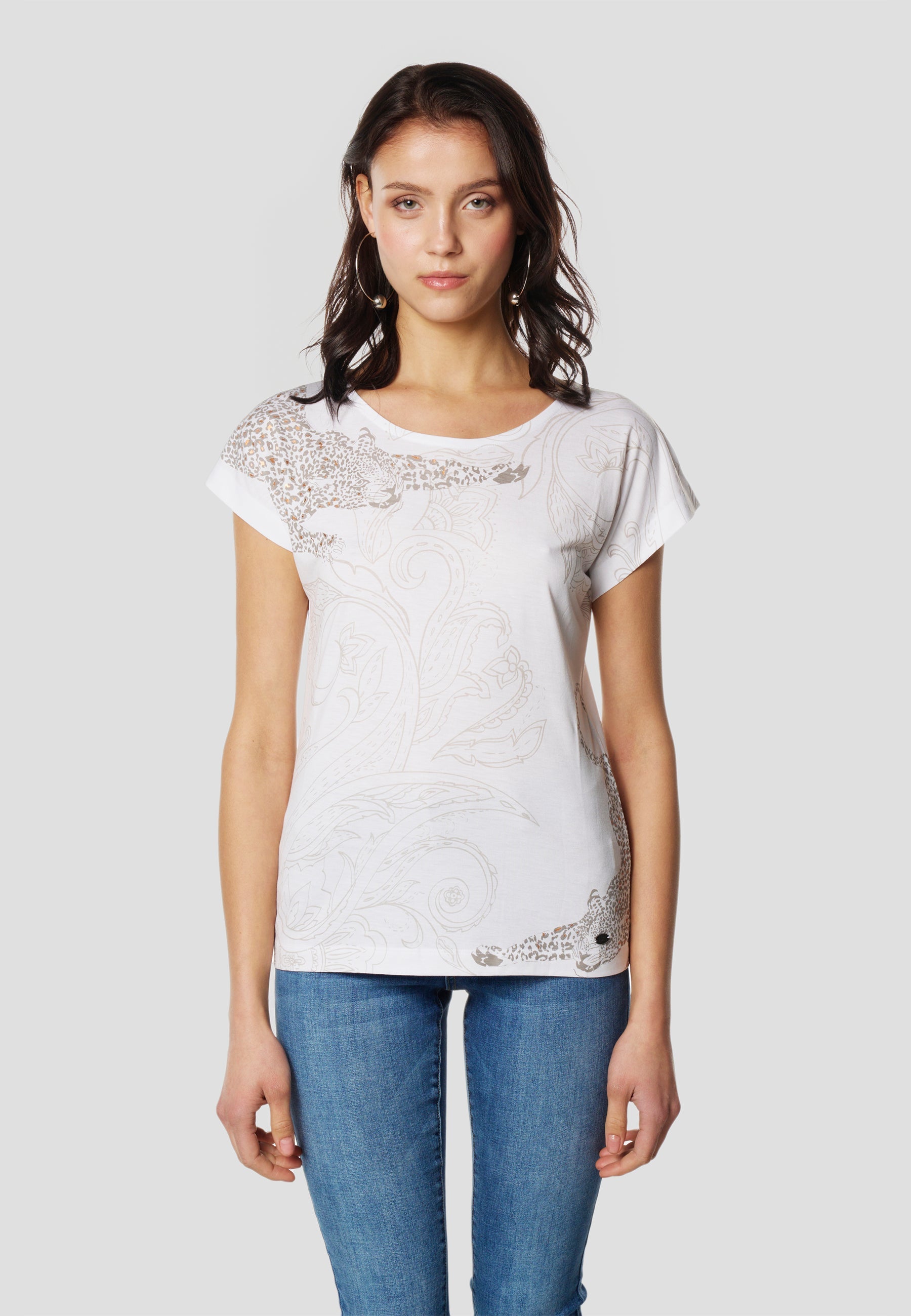 Camiseta Mujer Manga Corta Estampado Cachemir – Koroshi 2612TP41