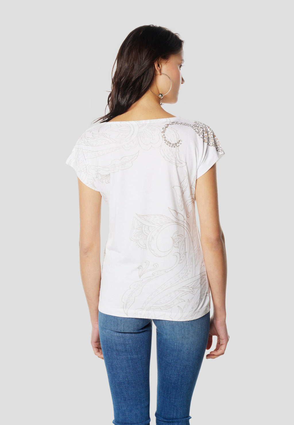 Camiseta Mujer Manga Corta Estampado Cachemir – Koroshi 2612TP41