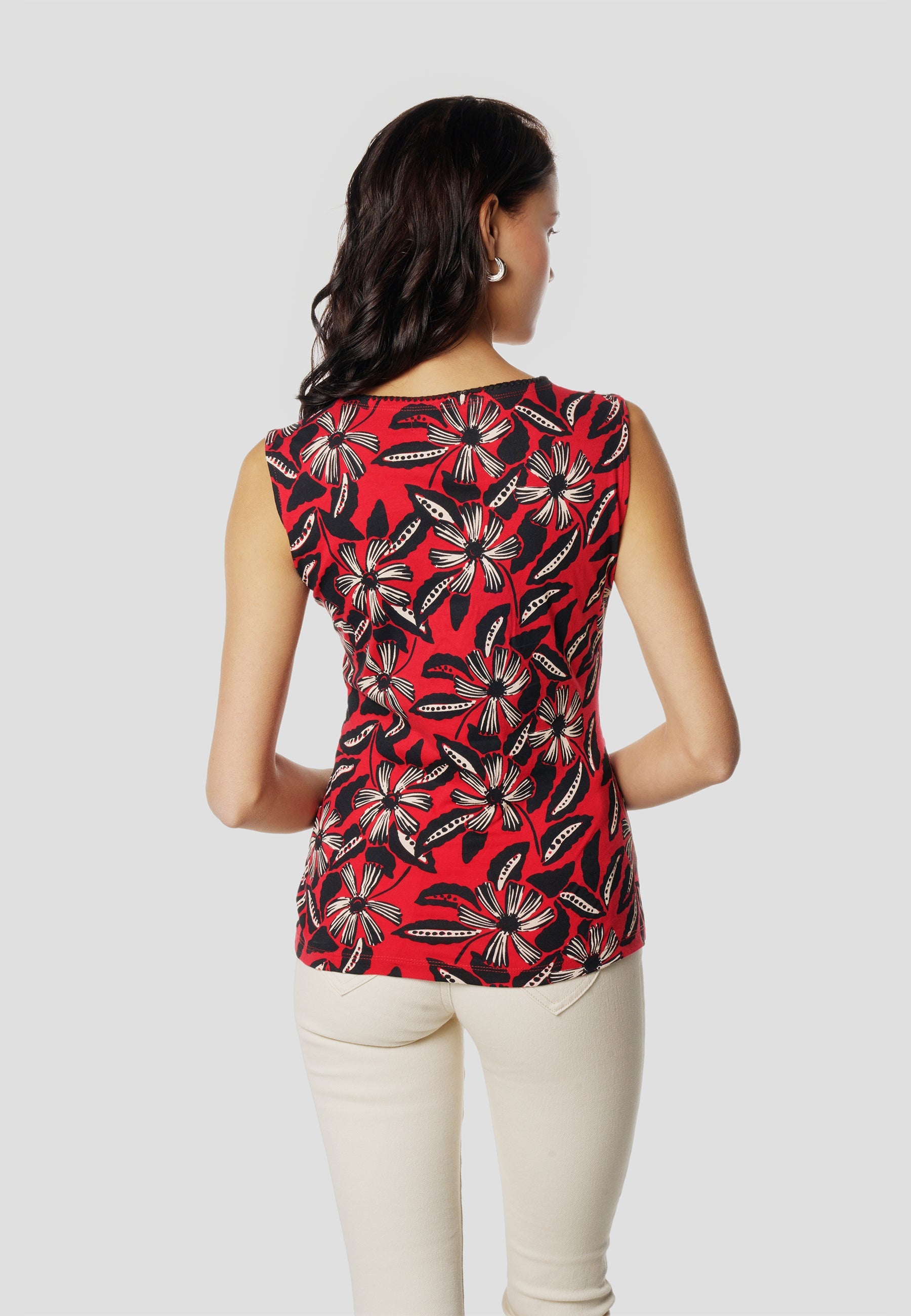 Camiseta Mujer Tirantes Escote Cruzado Estampada – Koroshi 2612TP44