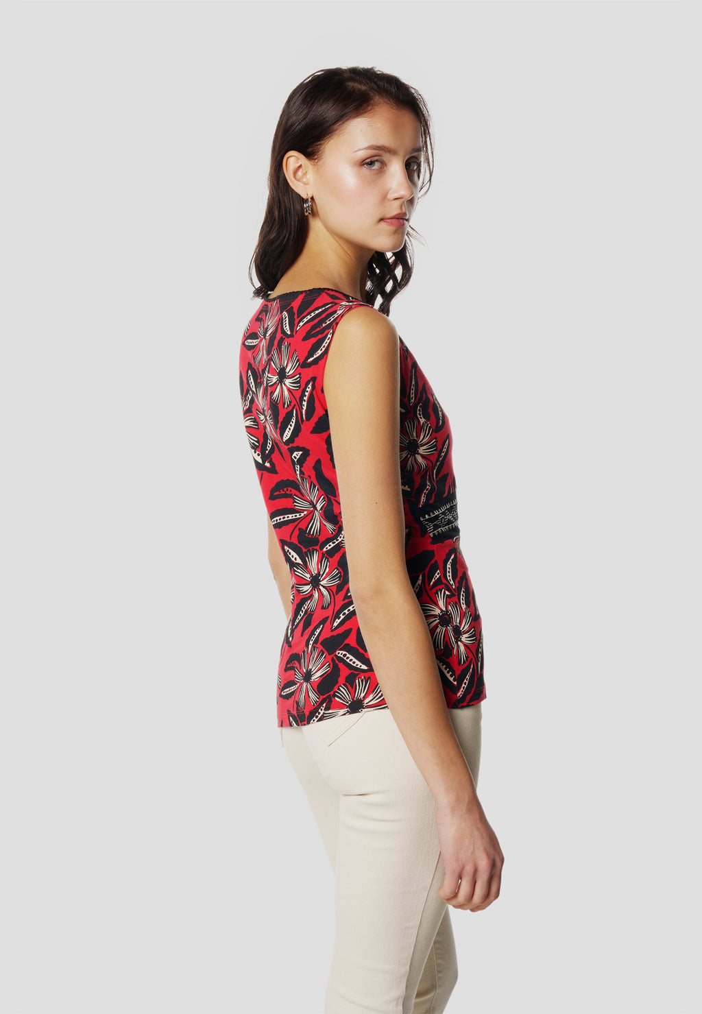 Camiseta Mujer Tirantes Escote Cruzado Estampada – Koroshi 2612TP44