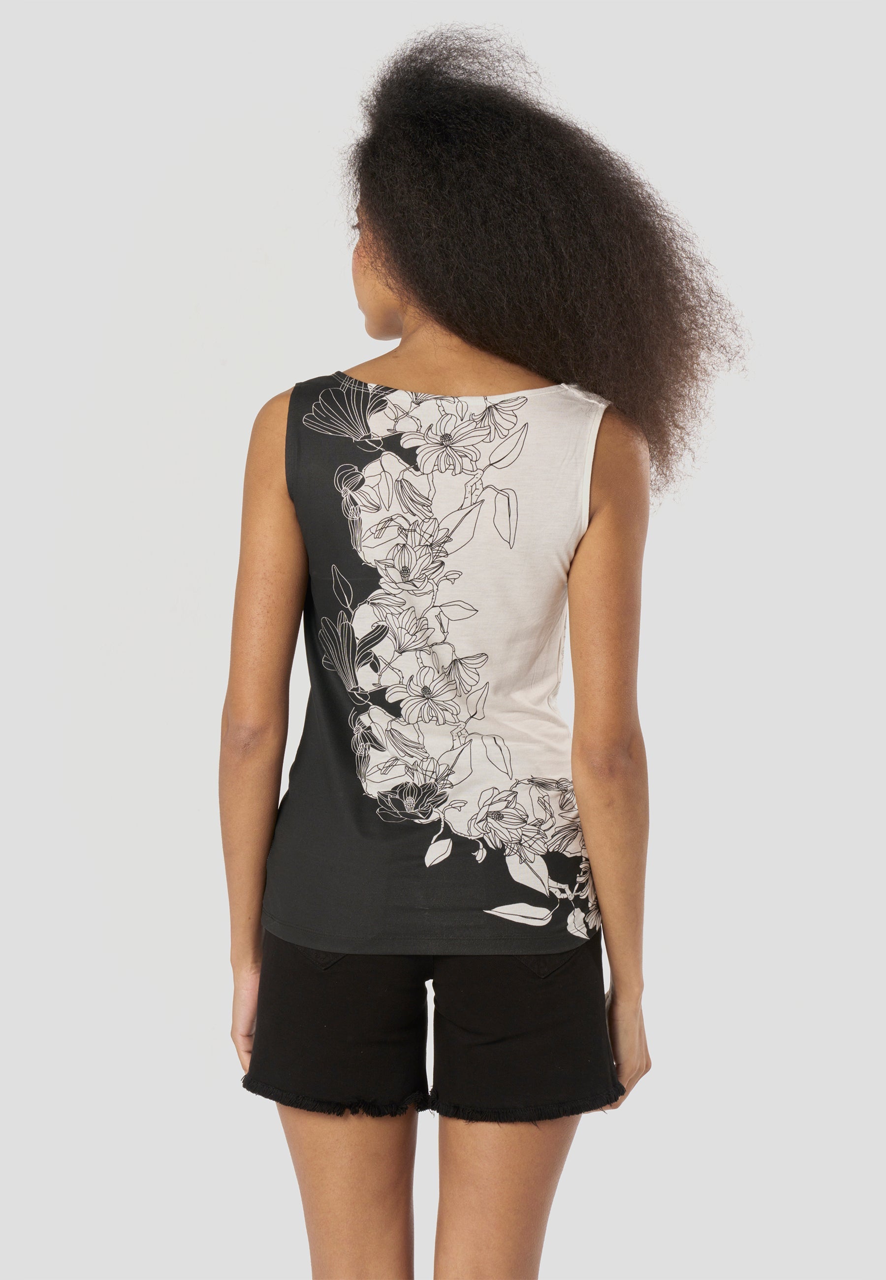 Top Mujer Tirantes Escote Drapeado – Koroshi Negro
