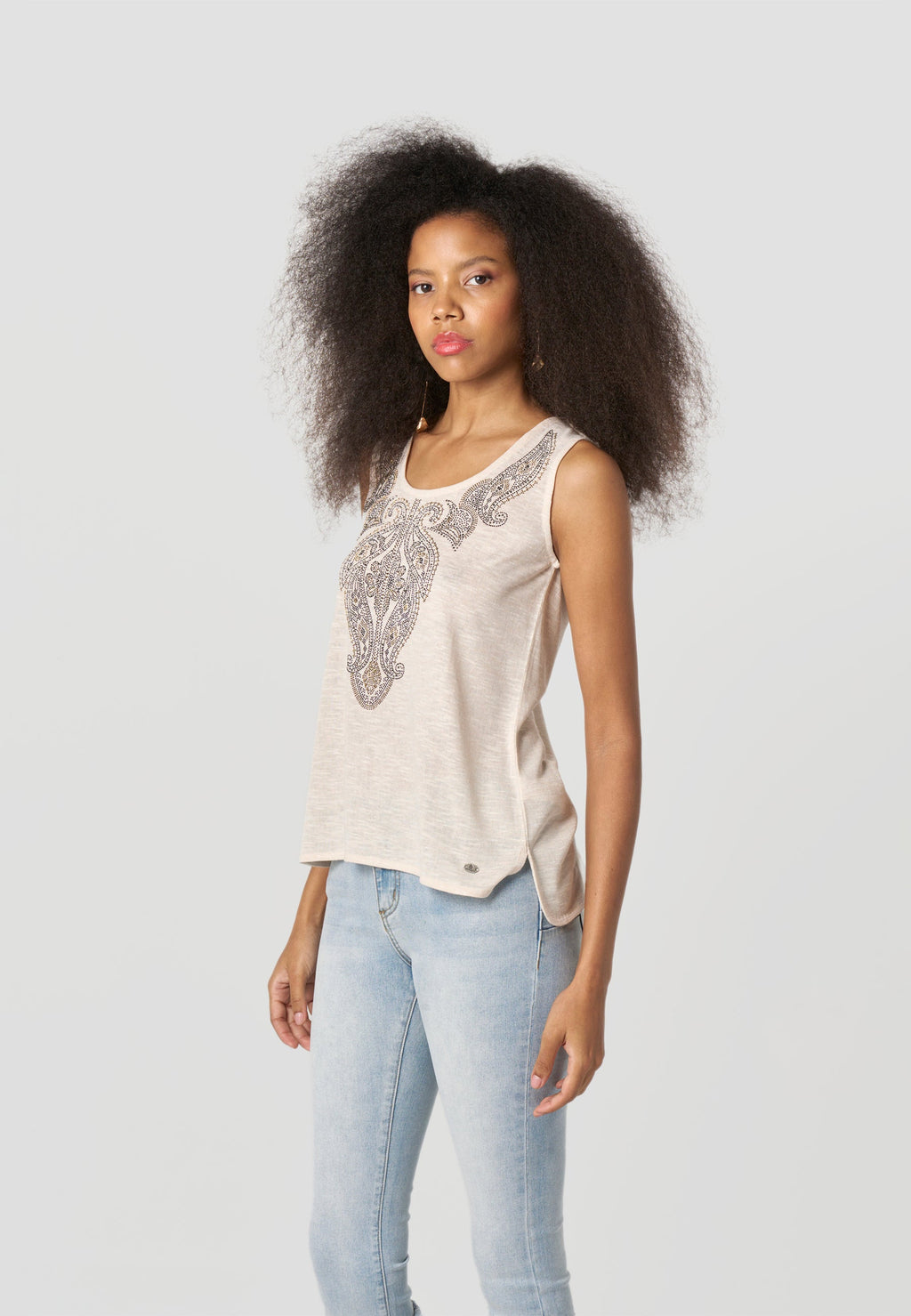 Camiseta Mujer Tirantes Brillos – Koroshi 2612TP74