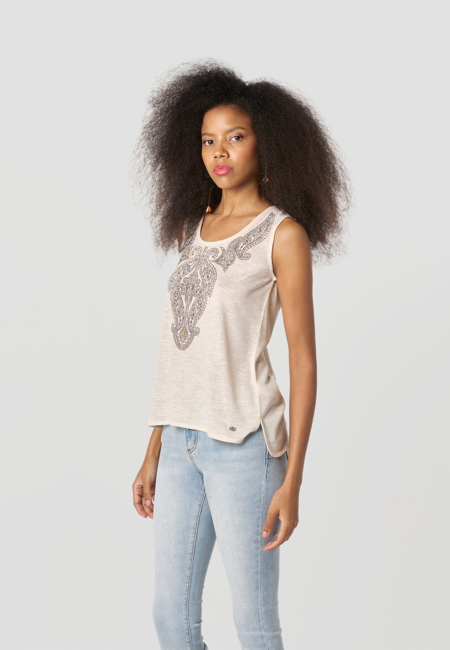 Camiseta Mujer Tirantes Brillos – Koroshi 2612TP74