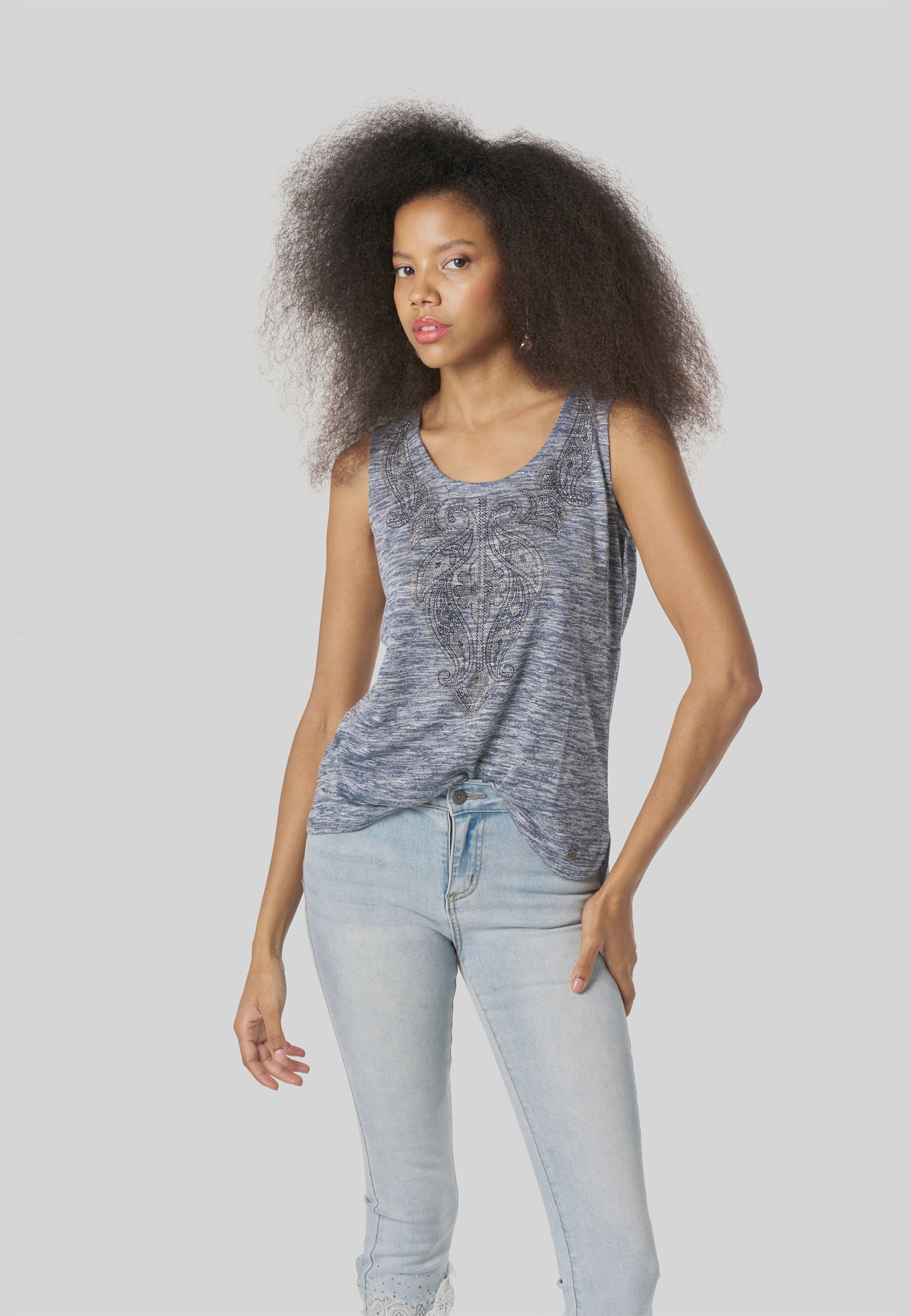 Camiseta Mujer Tirantes Brillos – Koroshi 2612TP74