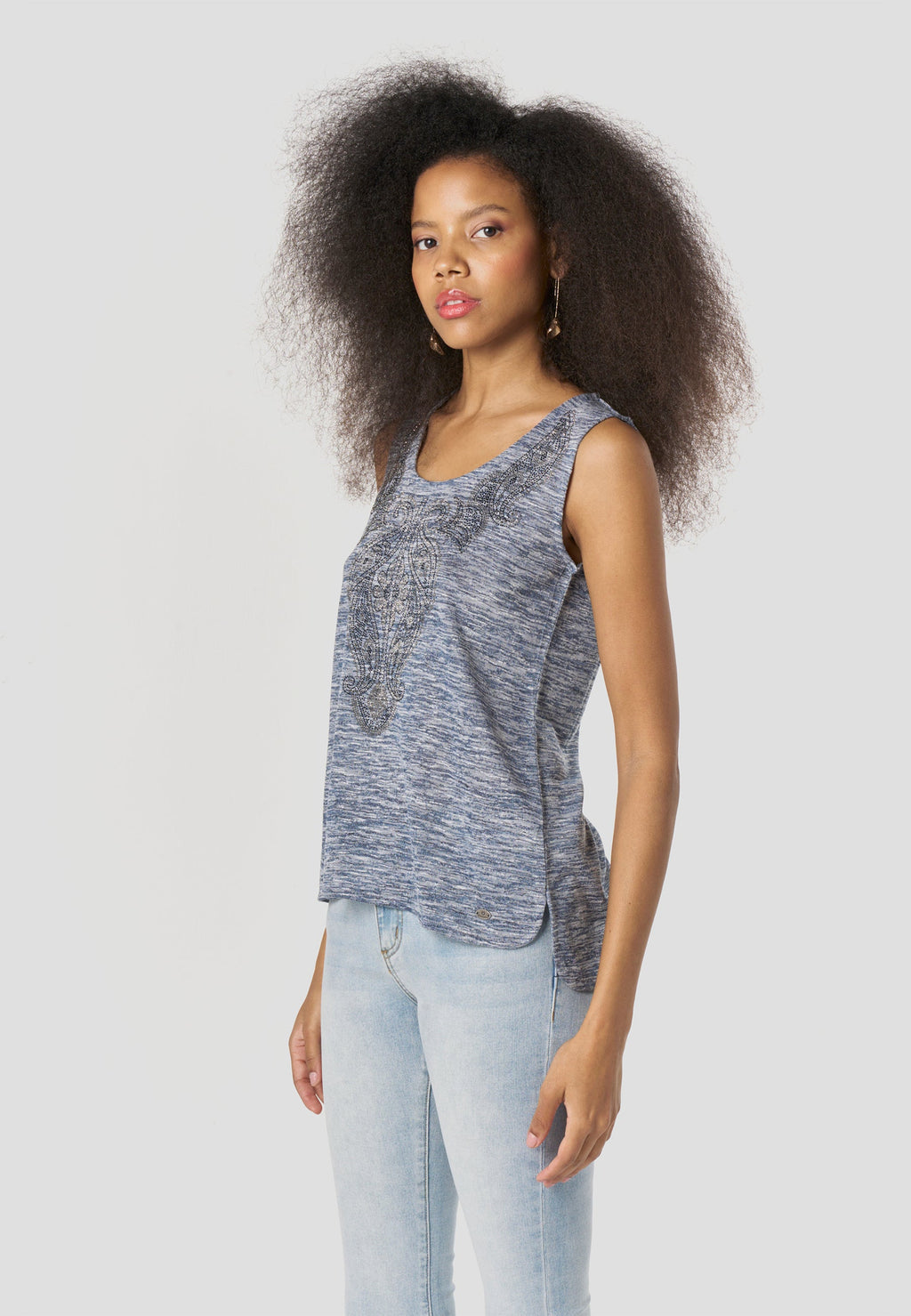 Camiseta Mujer Tirantes Brillos – Koroshi 2612TP74