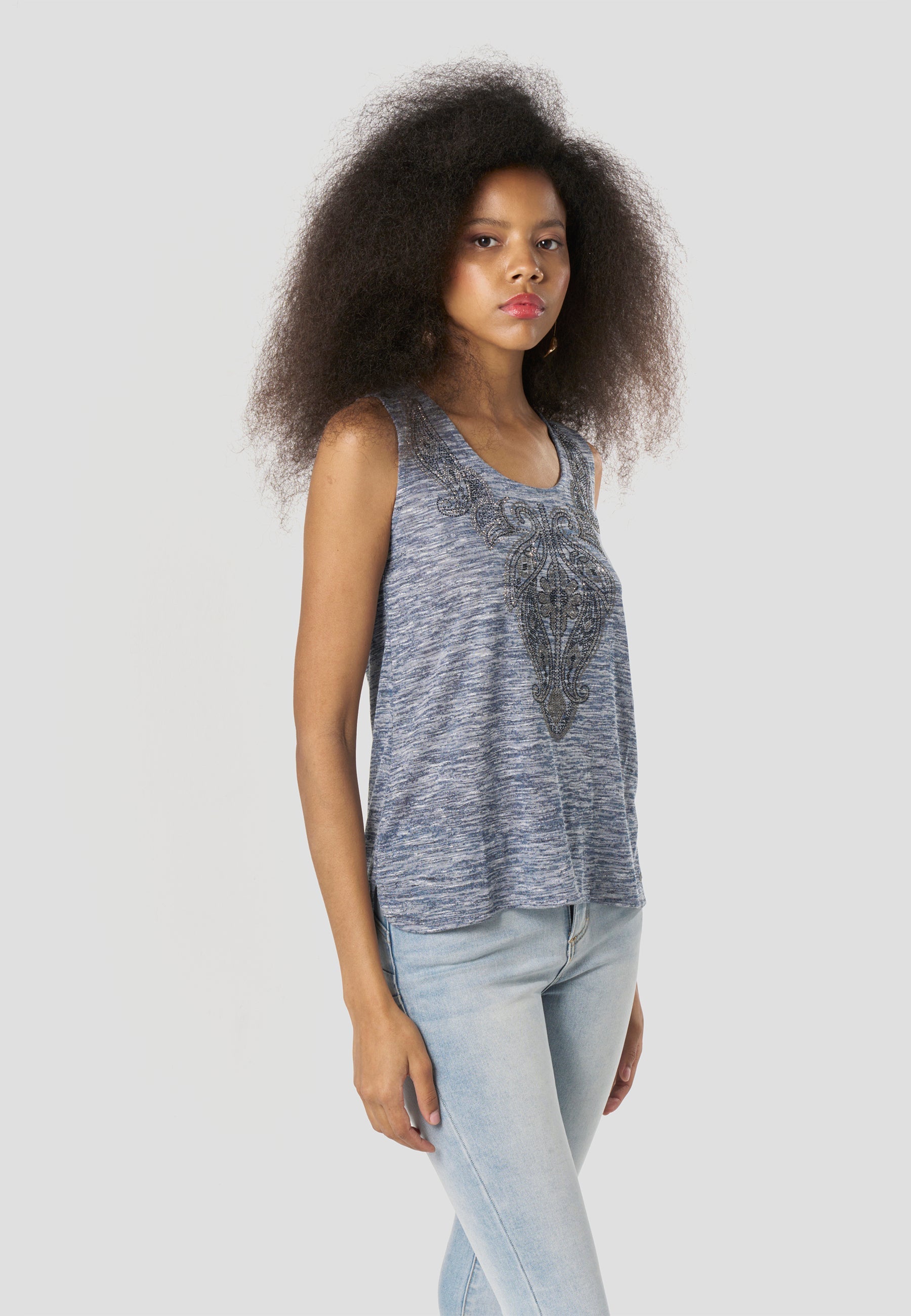 Camiseta Mujer Tirantes Brillos – Koroshi 2612TP74