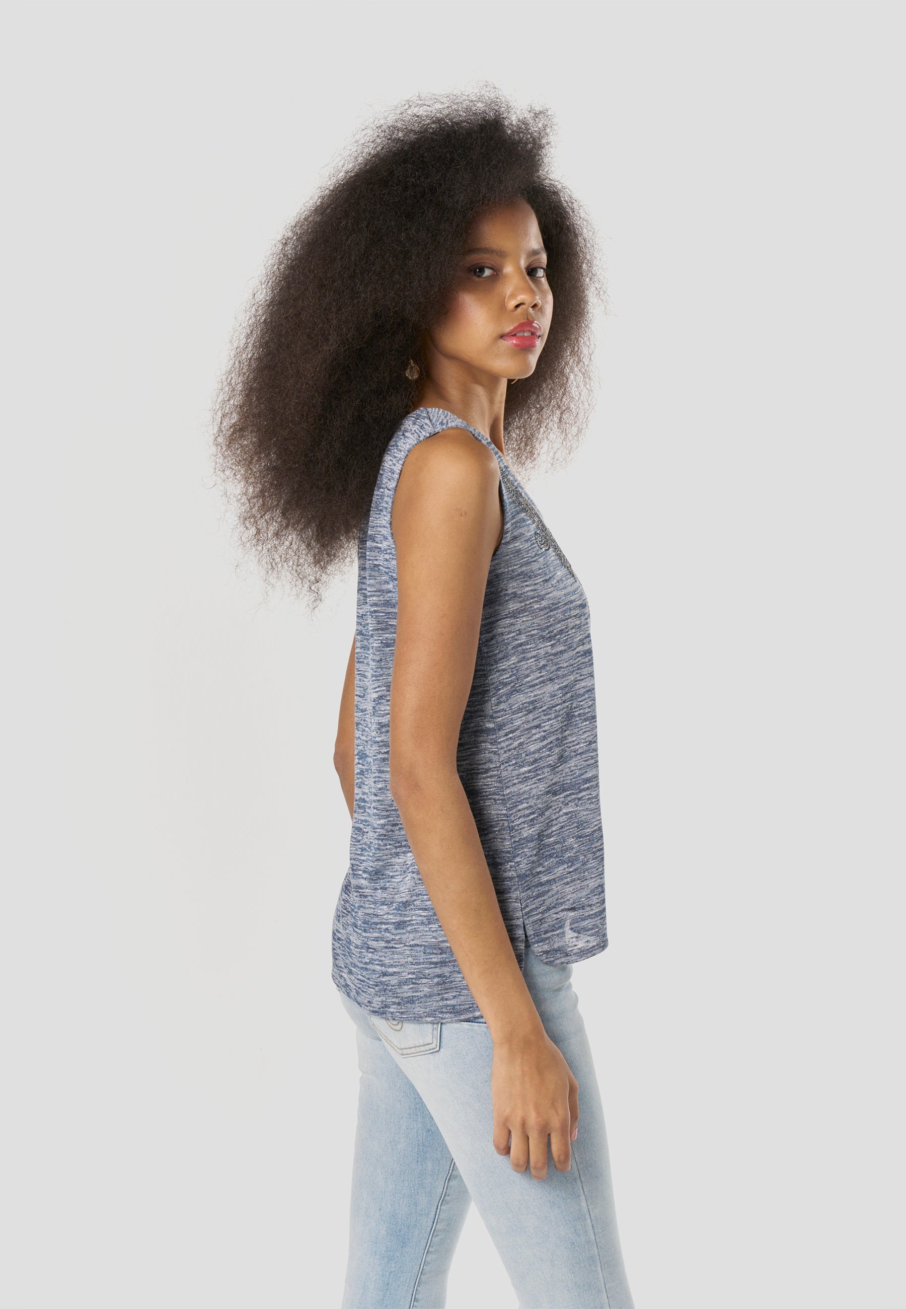 Camiseta Mujer Tirantes Brillos – Koroshi 2612TP74