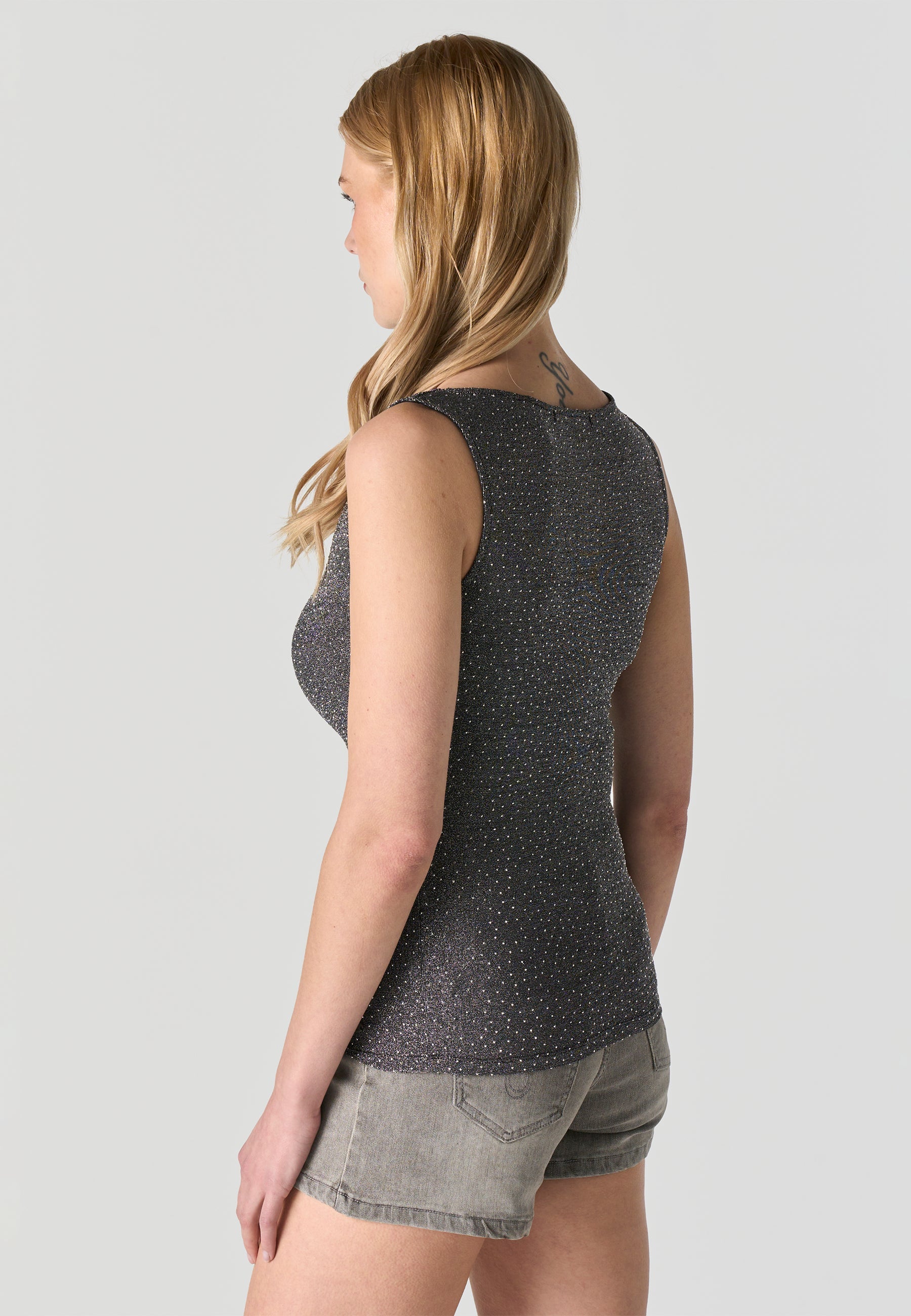 Camiseta Mujer Tirantes Brillos – Koroshi Gris