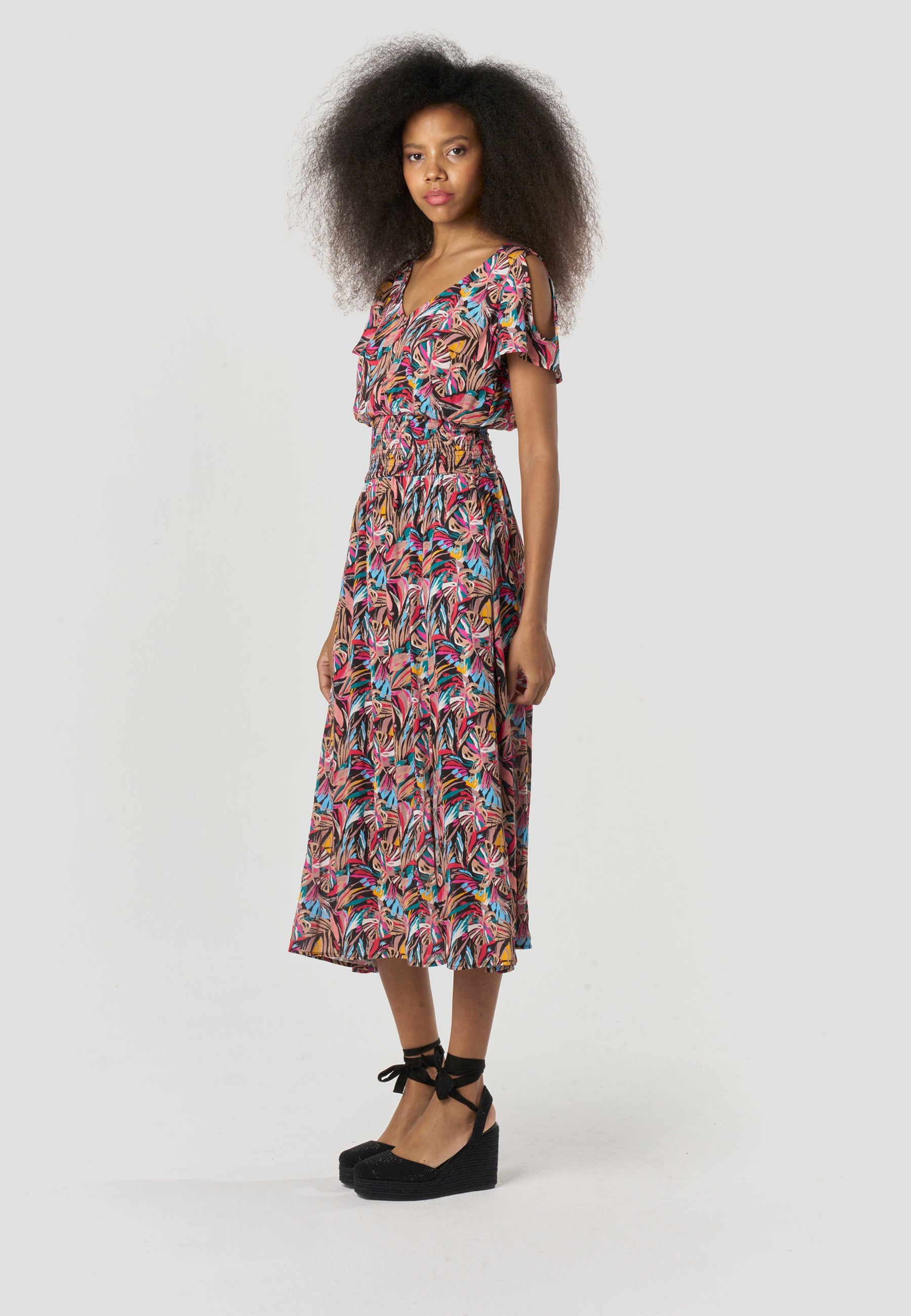 Vestido Mujer Largo Estampado – Koroshi Multicolor