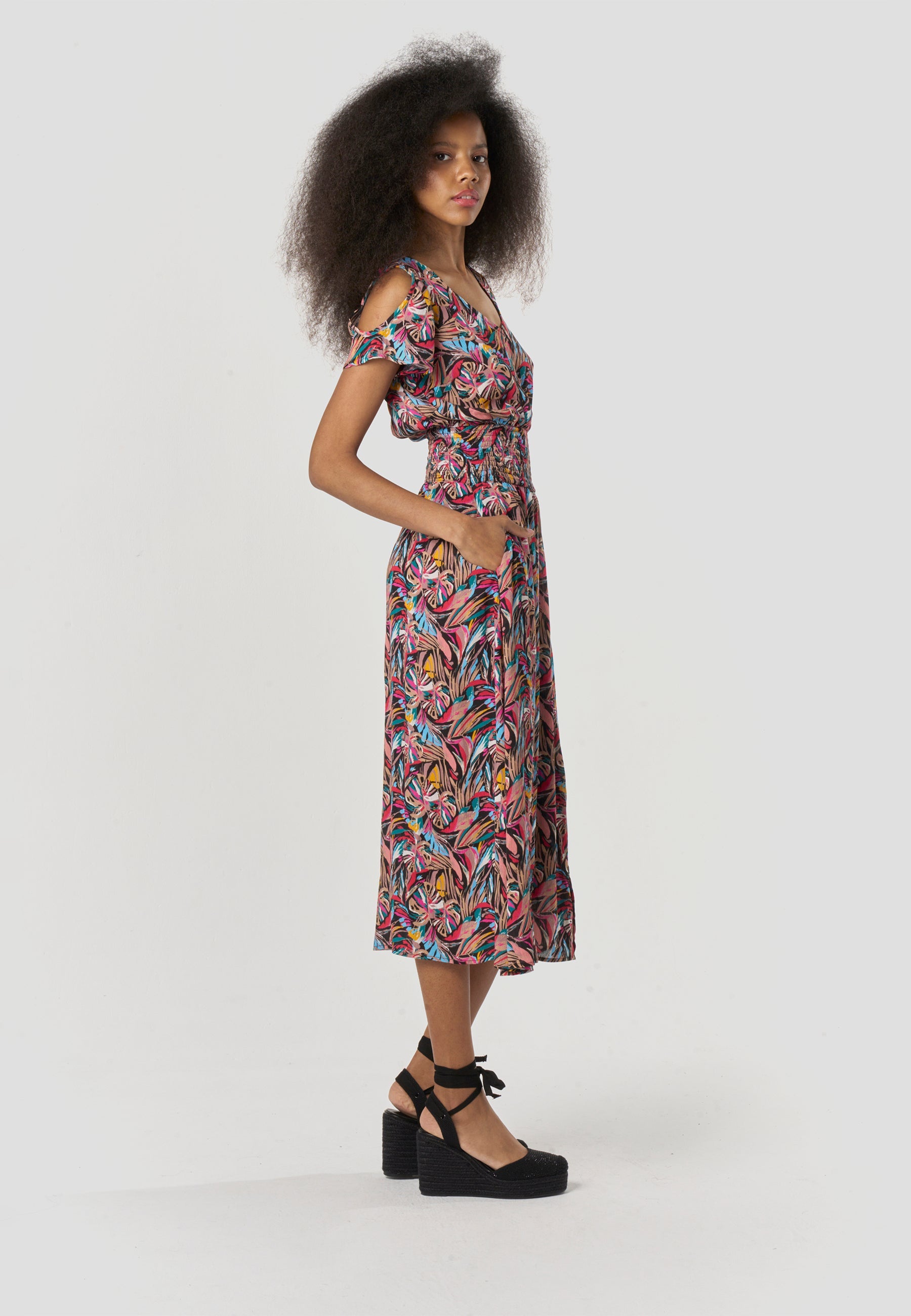 Vestido Mujer Largo Estampado – Koroshi Multicolor