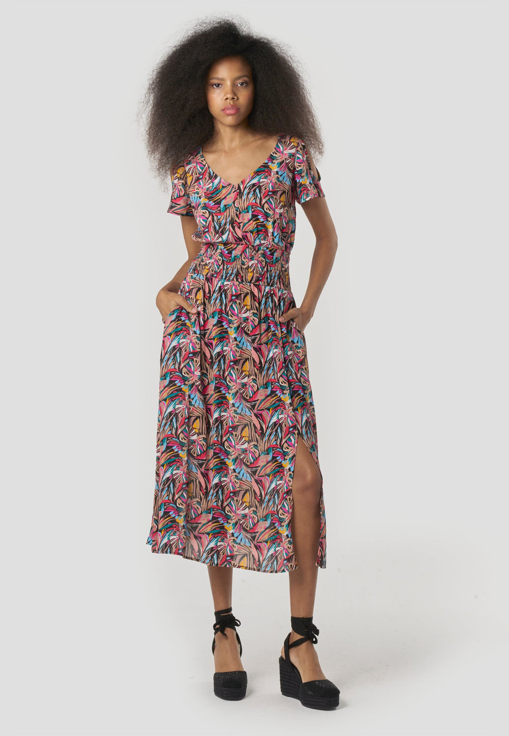 Vestido Mujer Largo Estampado – Koroshi Multicolor