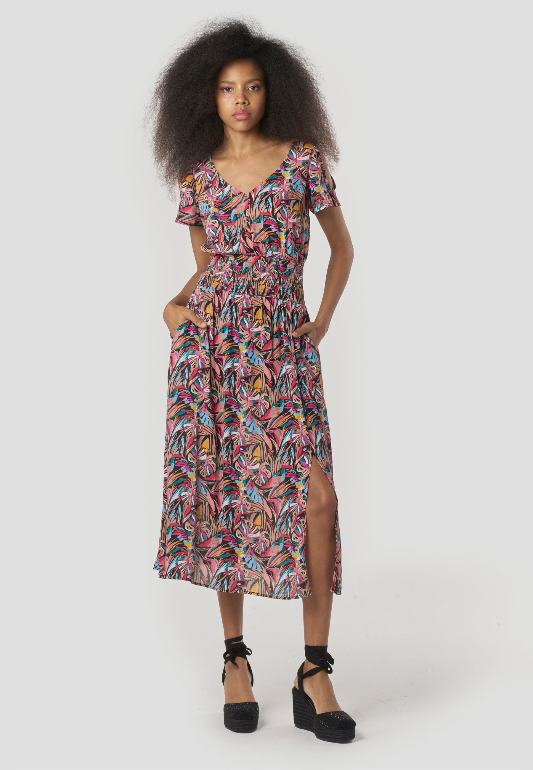 Vestido Mujer Largo Estampado – Koroshi Multicolor