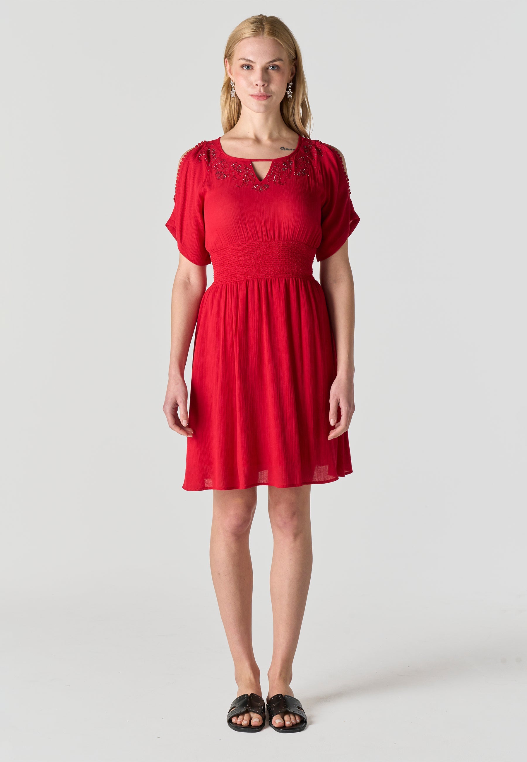 Vestido Mujer Corto Bordado – Koroshi 2612VS15