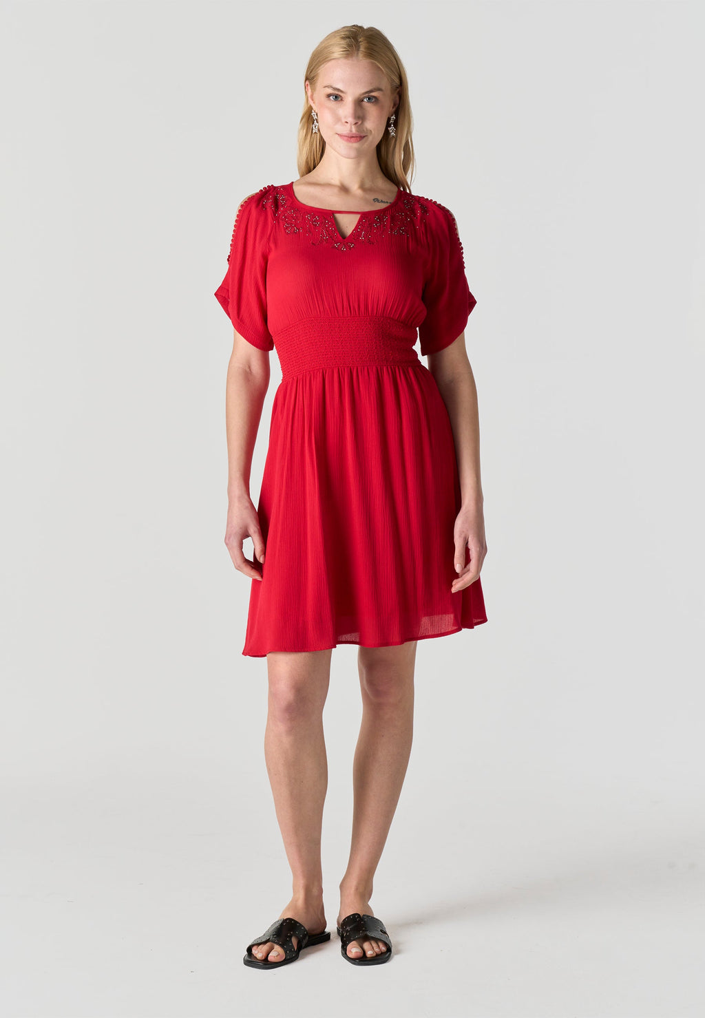Vestido Mujer Corto Bordado – Koroshi 2612VS15
