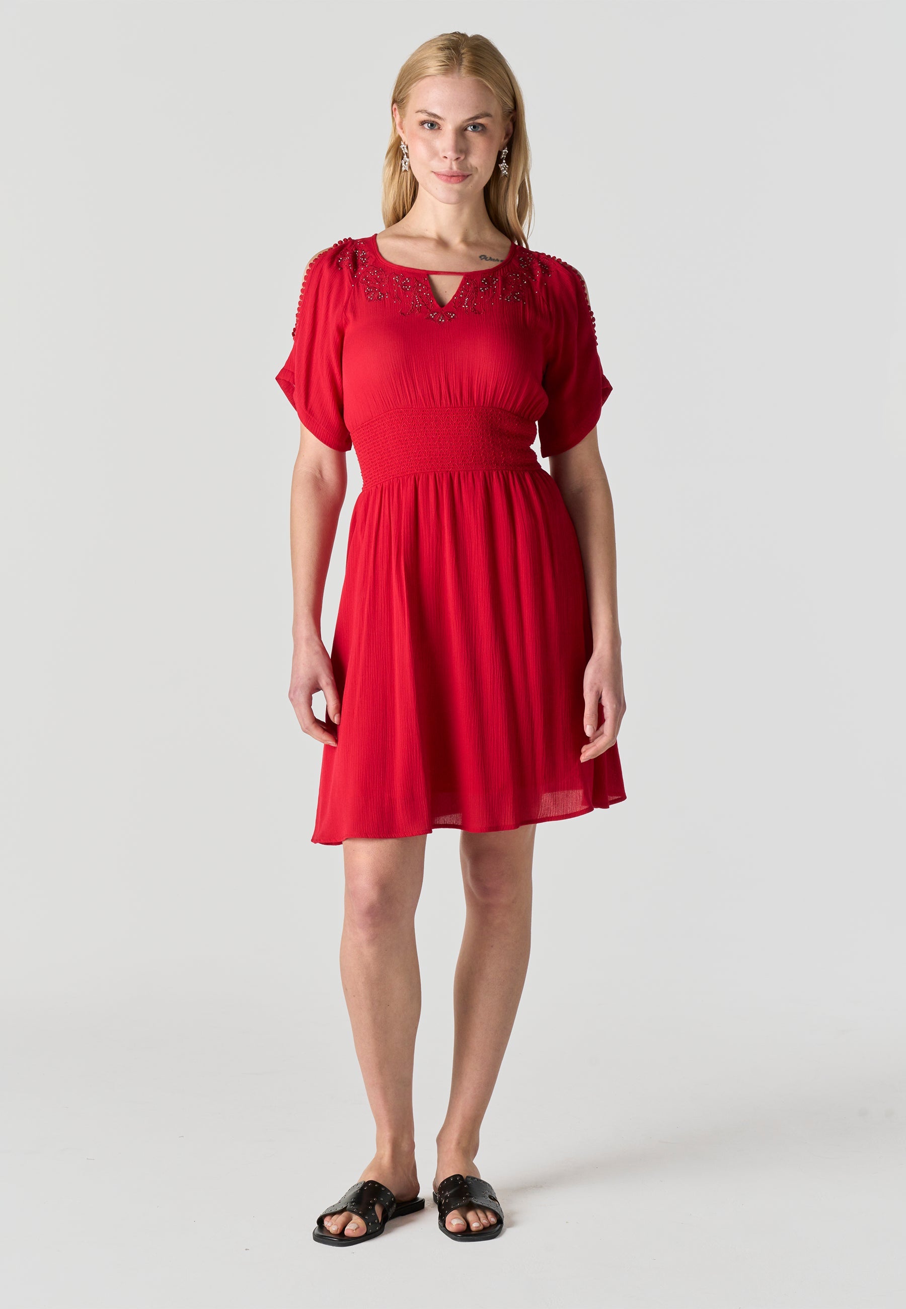 Vestido Mujer Corto Bordado – Koroshi 2612VS15