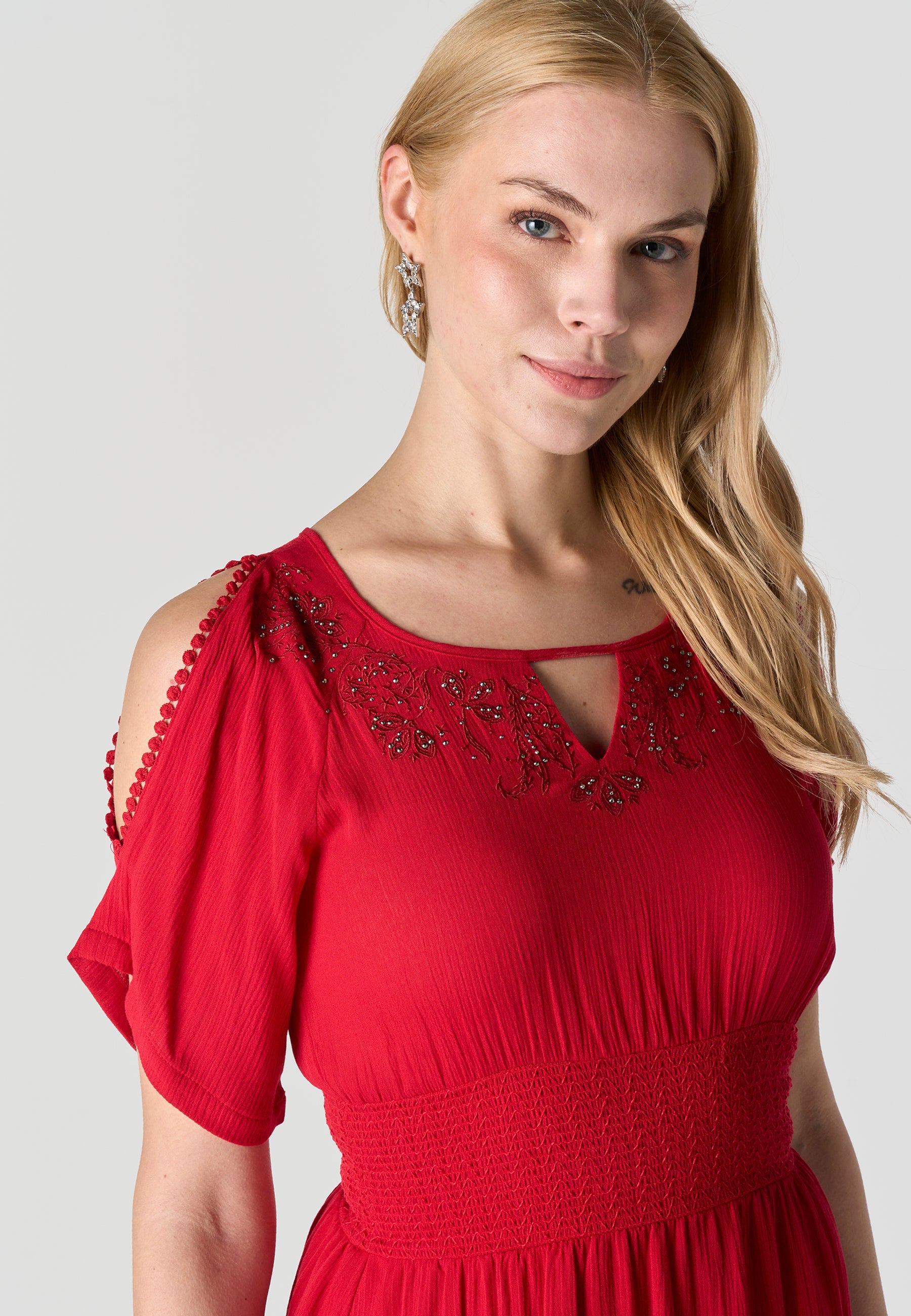 Vestido Mujer Corto Bordado – Koroshi 2612VS15