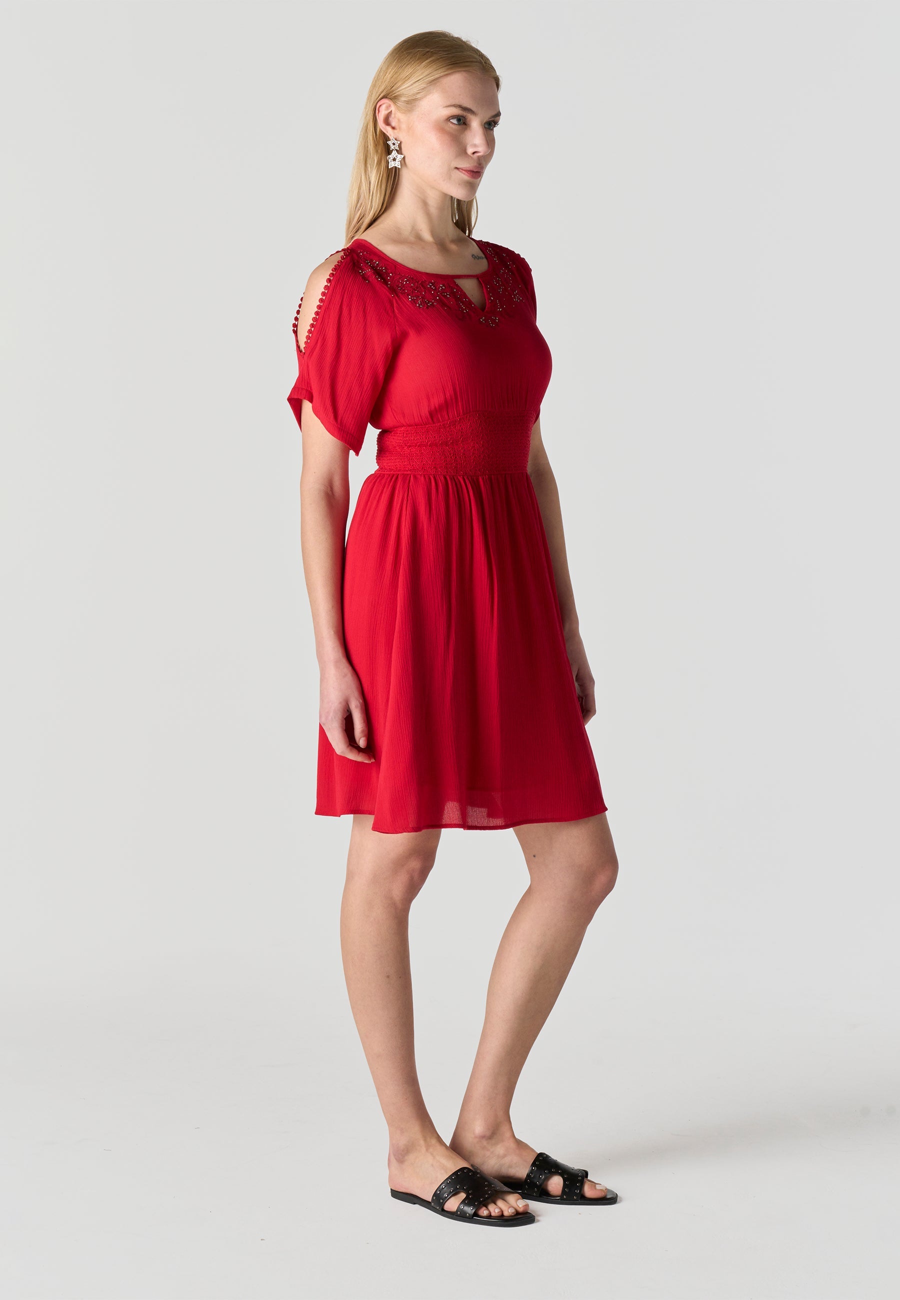 Vestido Mujer Corto Bordado – Koroshi 2612VS15