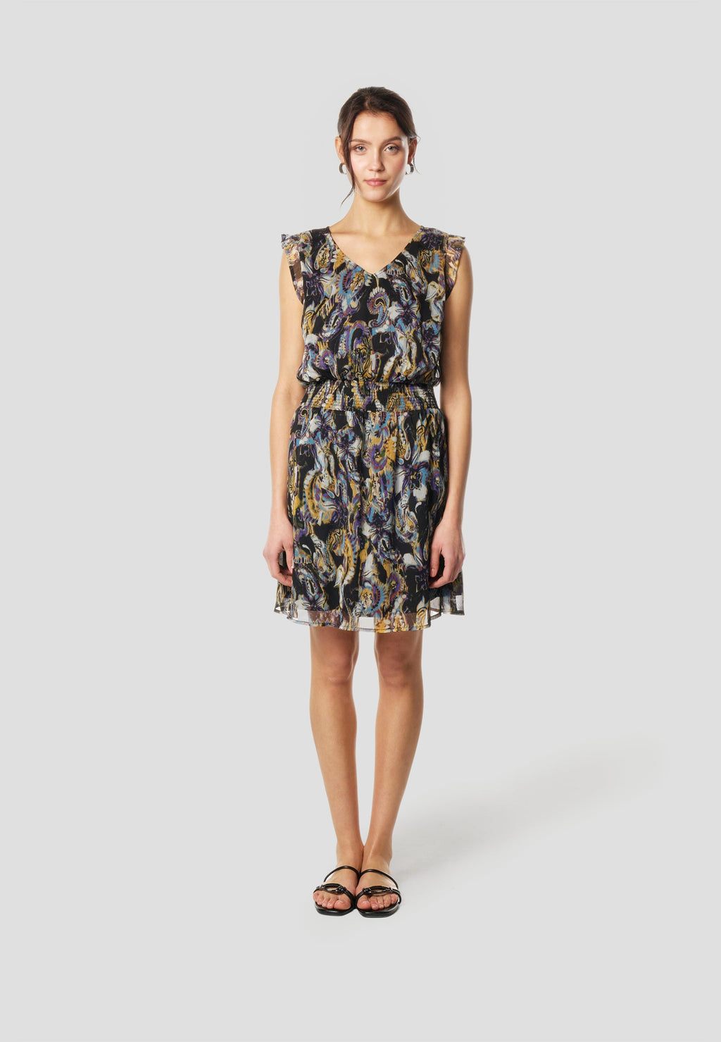 Vestido Mujer Corto Estampado Paisley – Koroshi Multicolor
