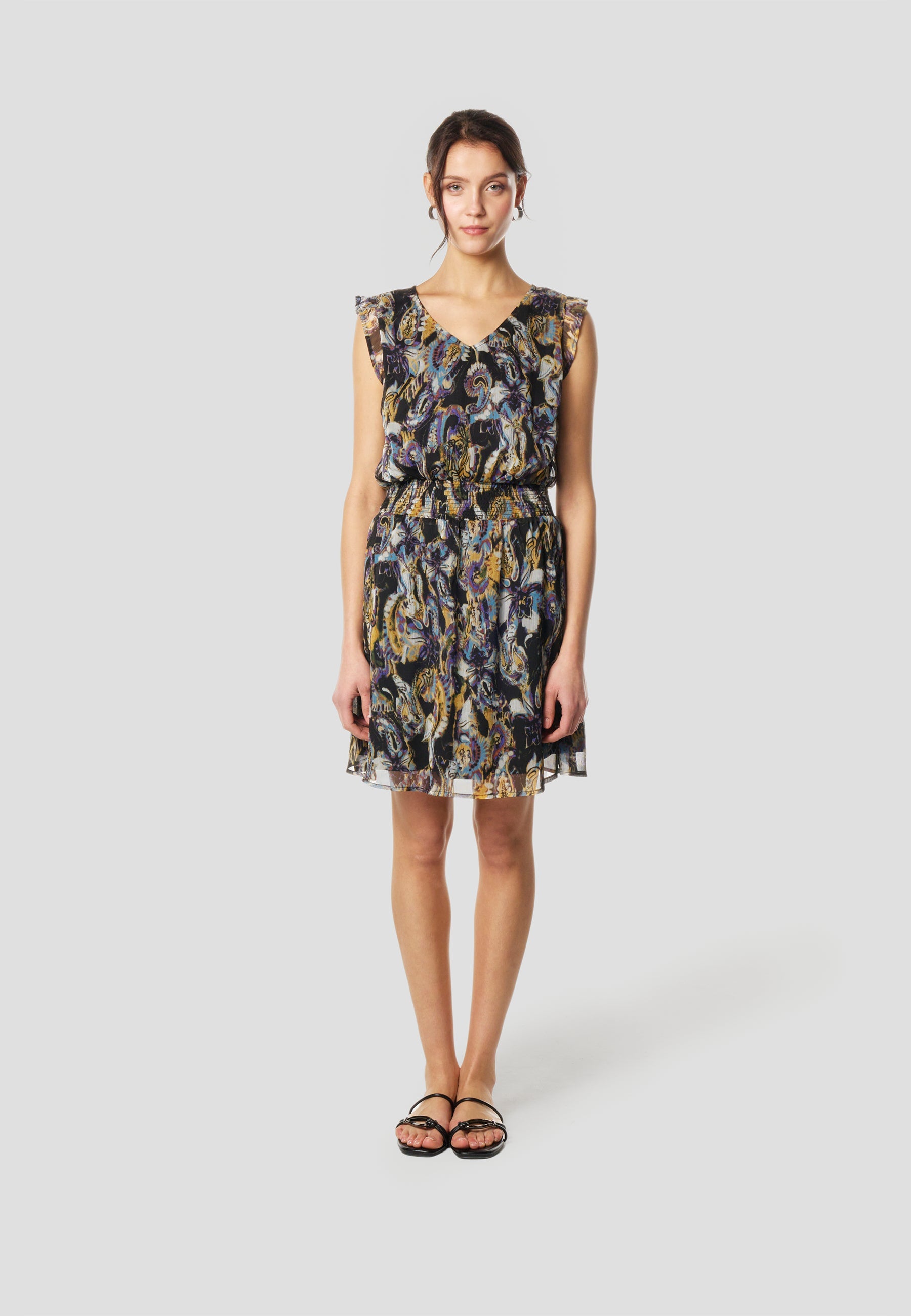 Vestido Mujer Corto Estampado Paisley – Koroshi Multicolor