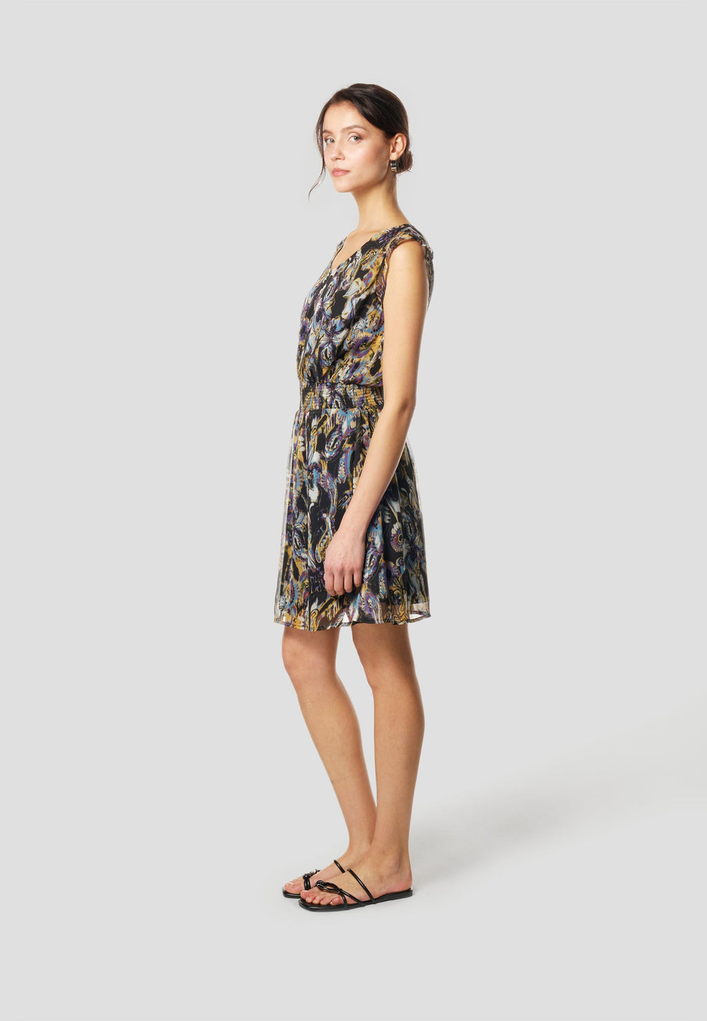 Vestido Mujer Corto Estampado Paisley – Koroshi Multicolor