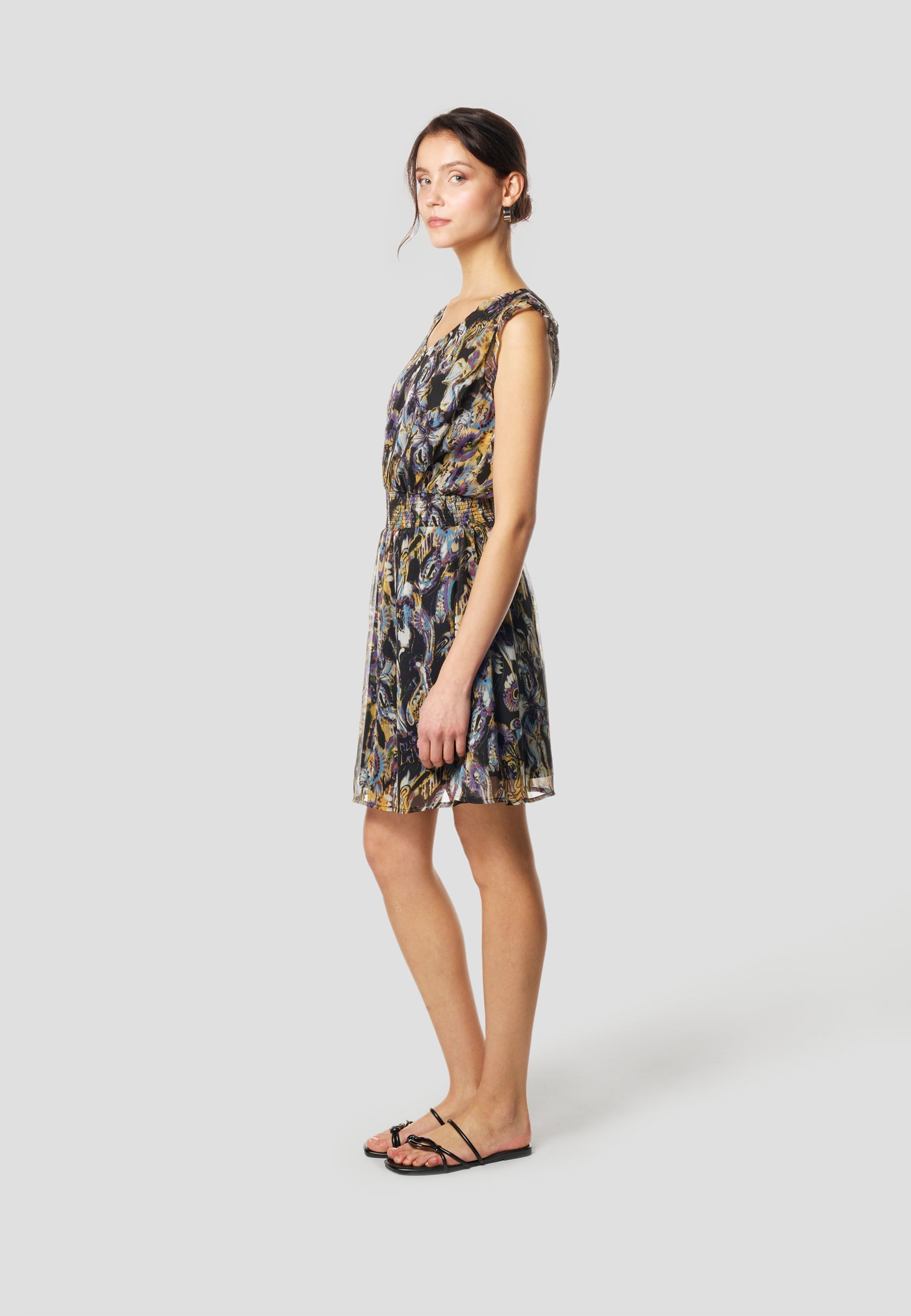 Vestido Mujer Corto Estampado Paisley – Koroshi Multicolor