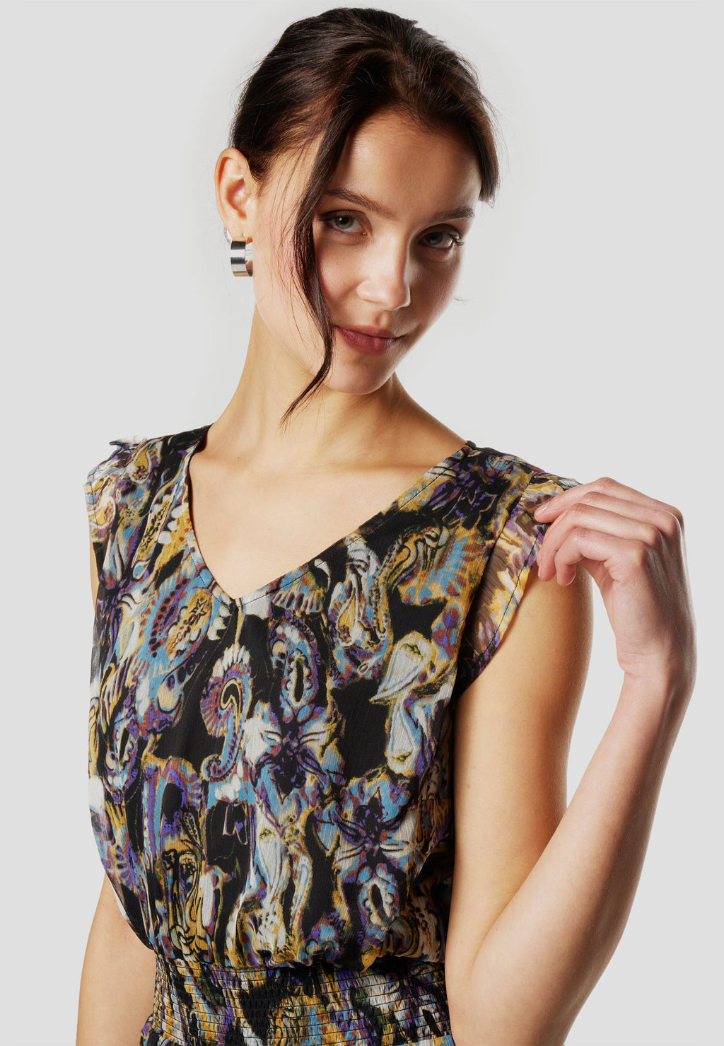 Vestido Mujer Corto Estampado Paisley – Koroshi Multicolor
