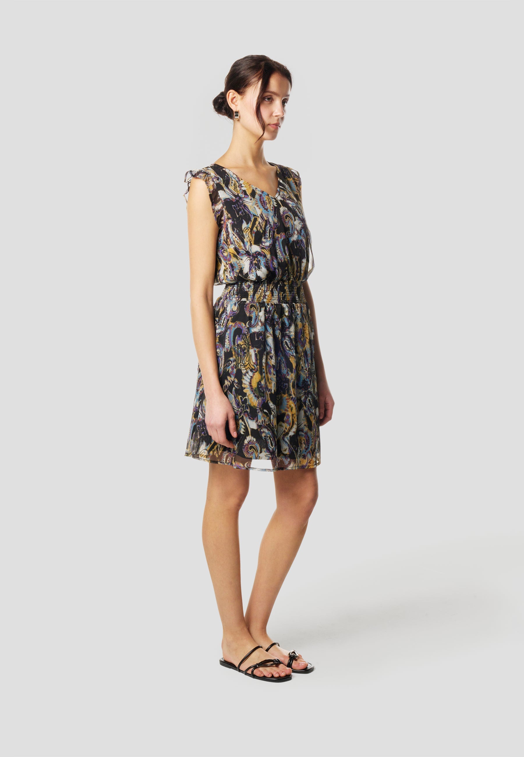 Vestido Mujer Corto Estampado Paisley – Koroshi Multicolor