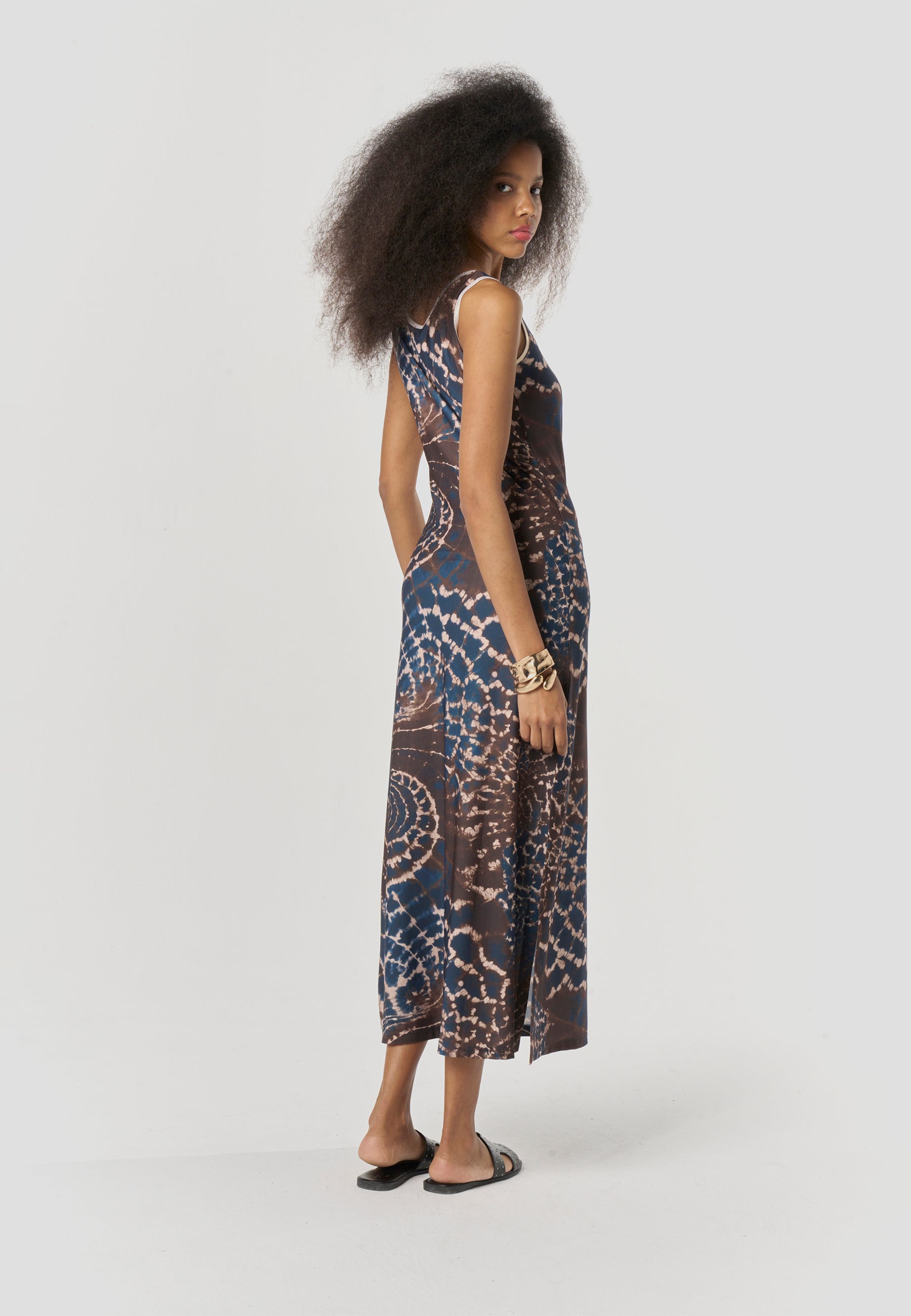 Vestido Mujer Largo Estampado Tie-Dye – Koroshi Multicolor
