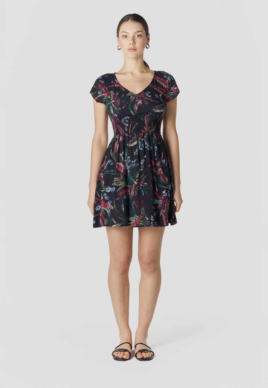 Vestido Mujer Corto Estampado Manga Corta – Koroshi 2612VS35