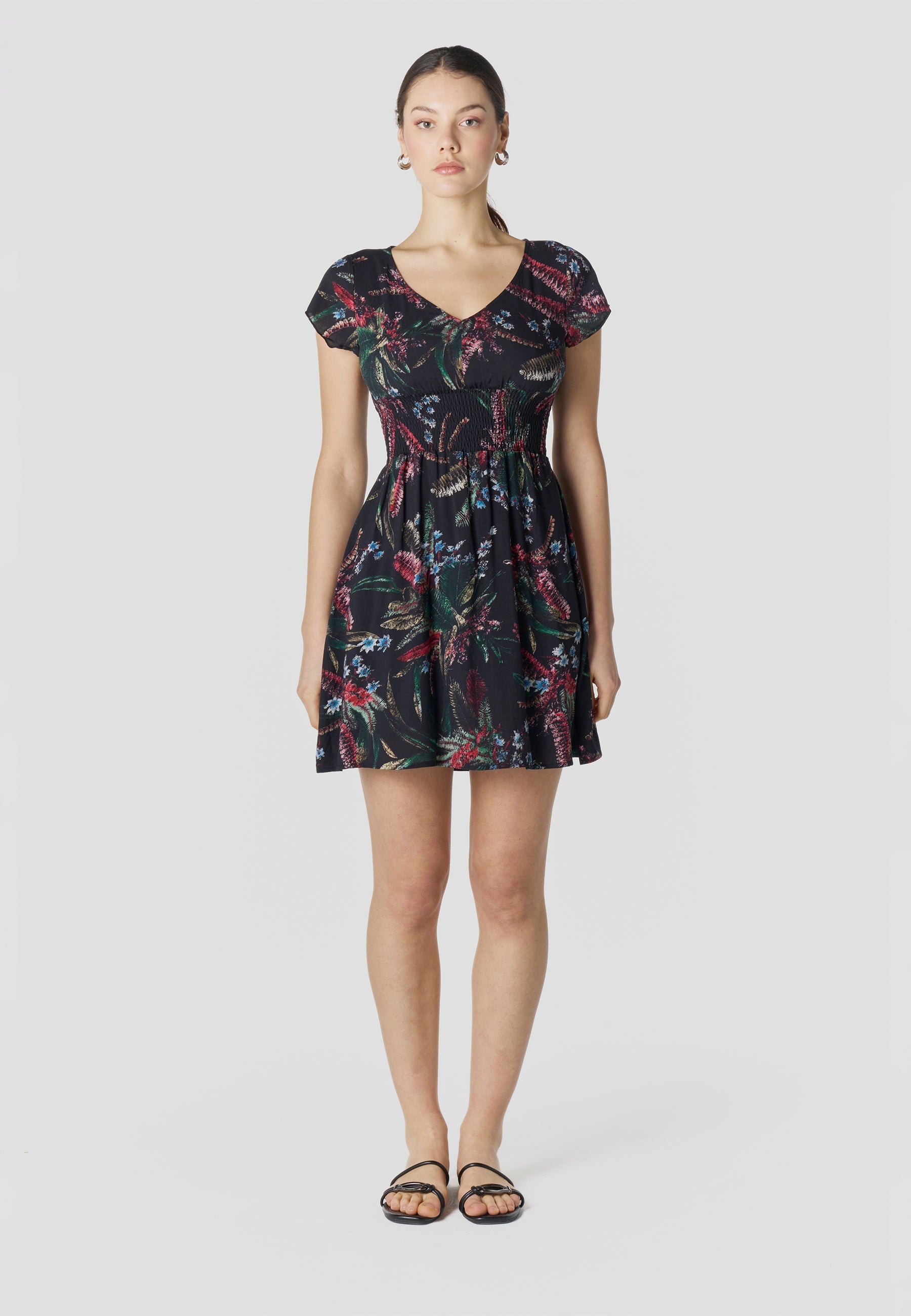 Vestido Mujer Corto Estampado Manga Corta – Koroshi 2612VS35