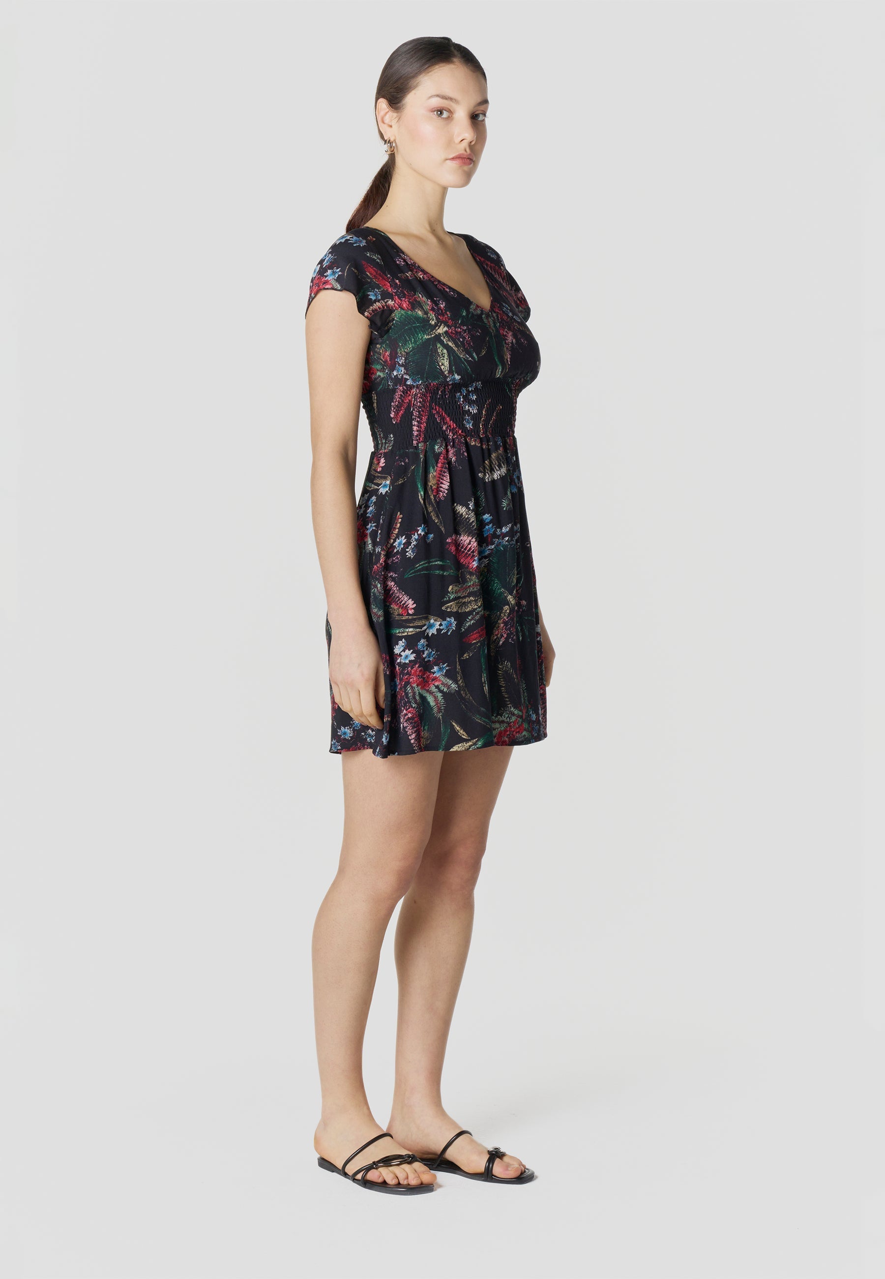 Vestido Mujer Corto Estampado Manga Corta – Koroshi 2612VS35