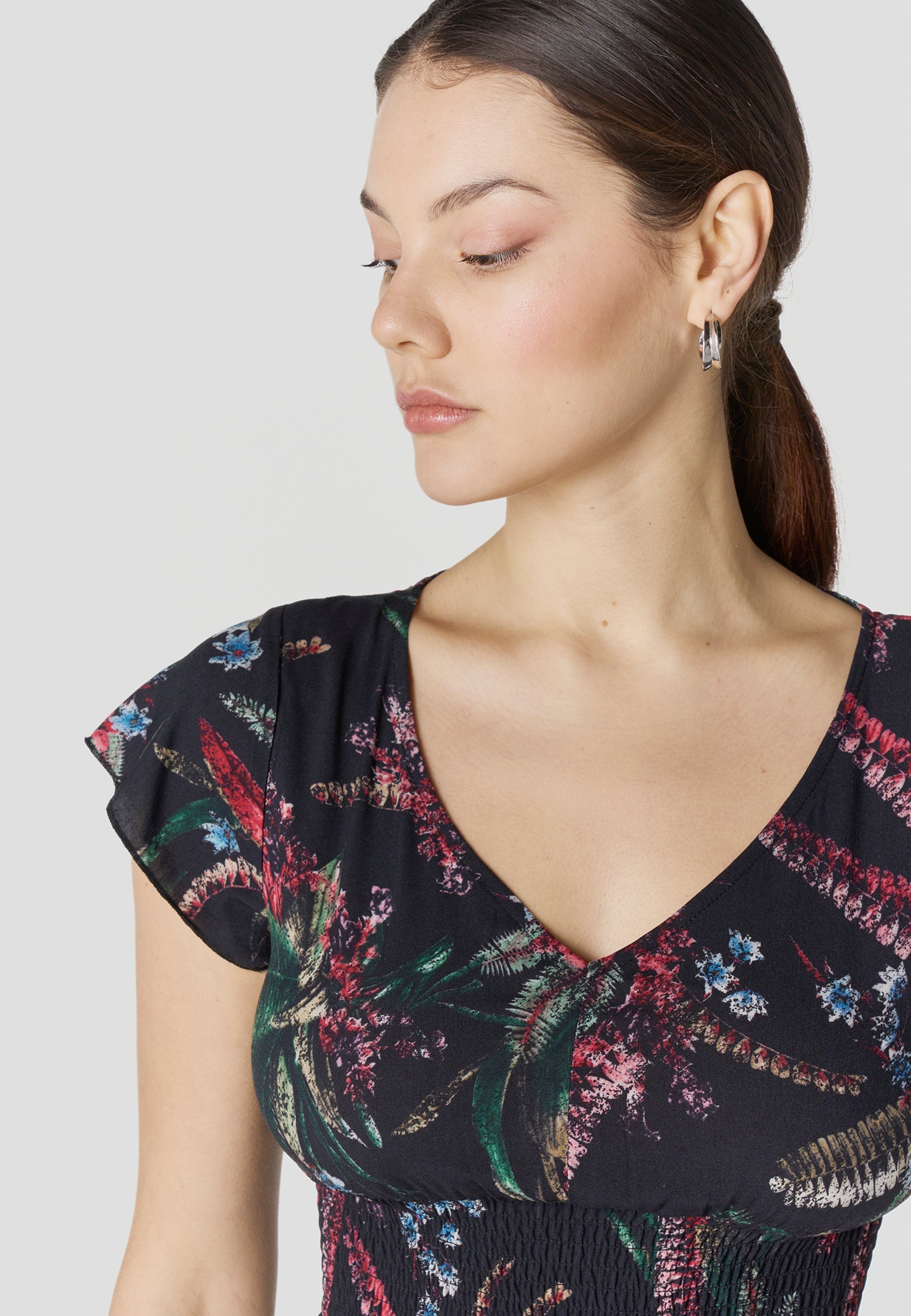 Vestido Mujer Corto Estampado Manga Corta – Koroshi 2612VS35