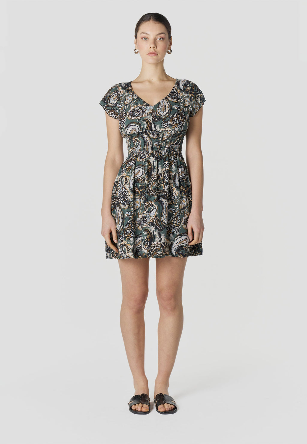 Vestido Mujer Corto Estampado Manga Corta – Koroshi 2612VS35