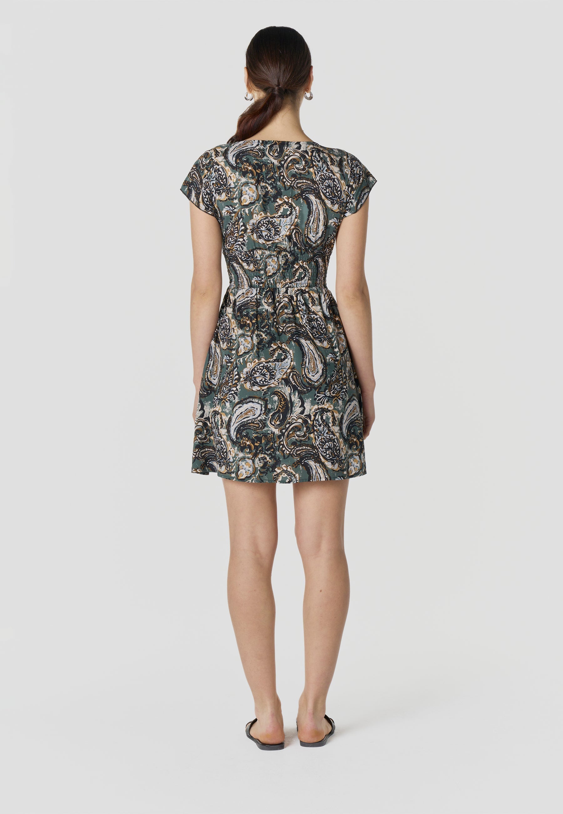 Vestido Mujer Corto Estampado Manga Corta – Koroshi 2612VS35